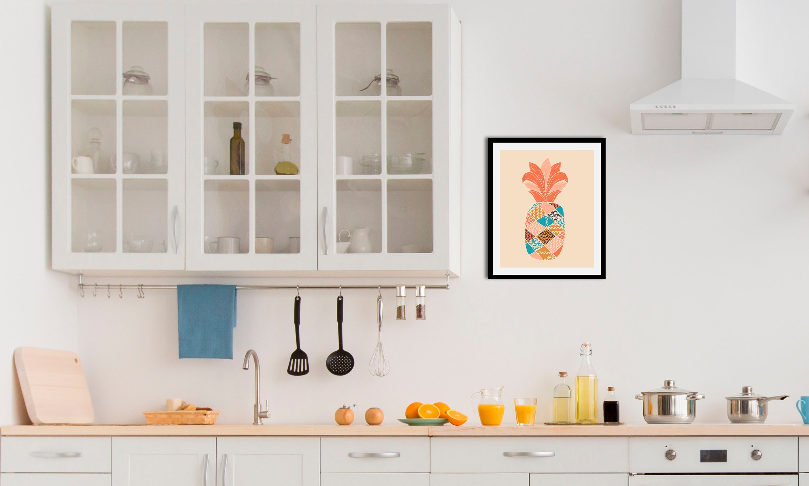 queence Bild "Floyd" Abstrakt Ananas Essen Figuren Kunst Lebensmittel Obst Obst Bilder 1 Stk. tlg. gerahmt