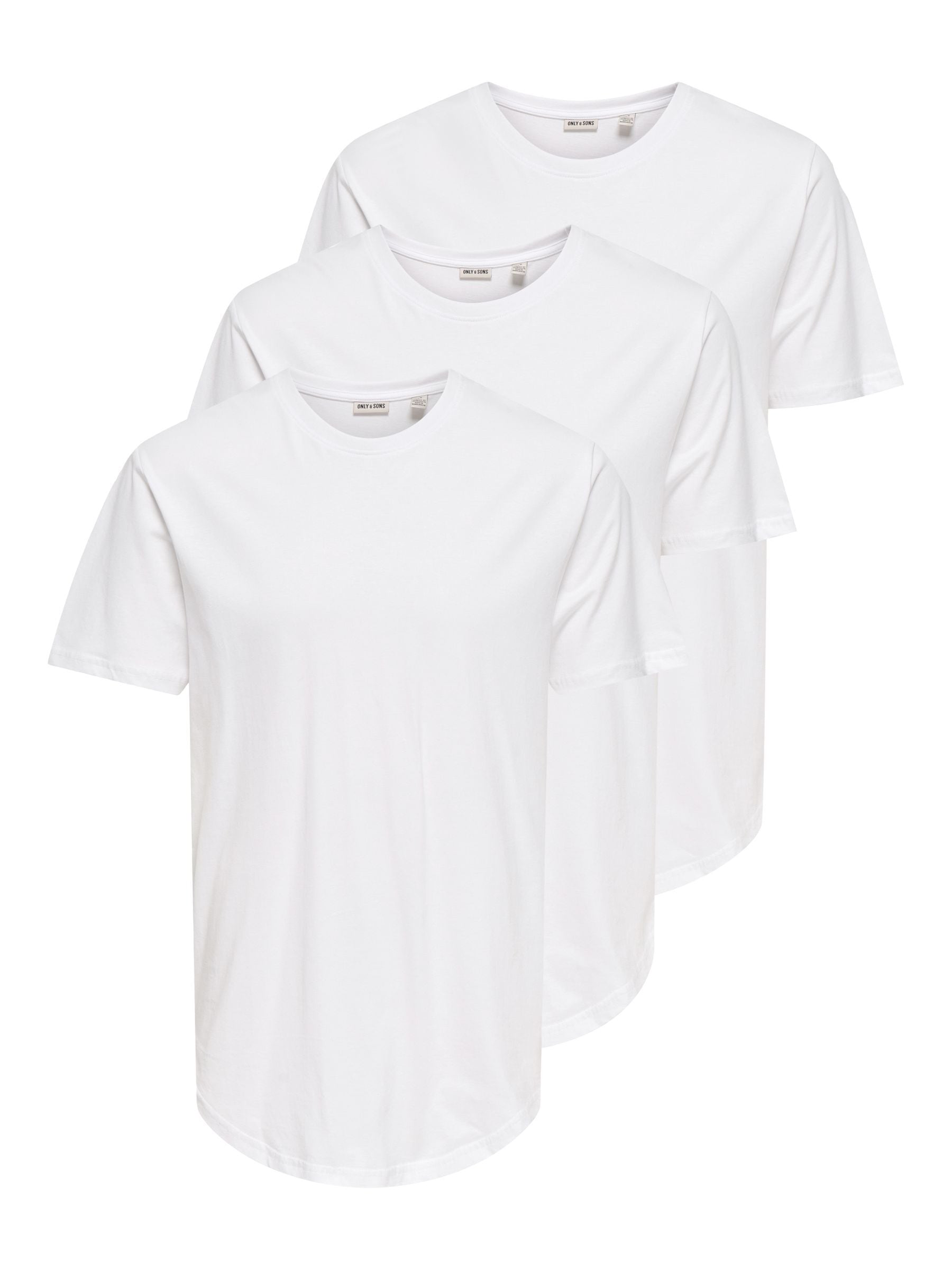 ONLY & SONS T-Shirt "ONSMATT LONGY SS TEE 3-PACK" Packung, 3 Stk. Baumwolle, relaxed fit