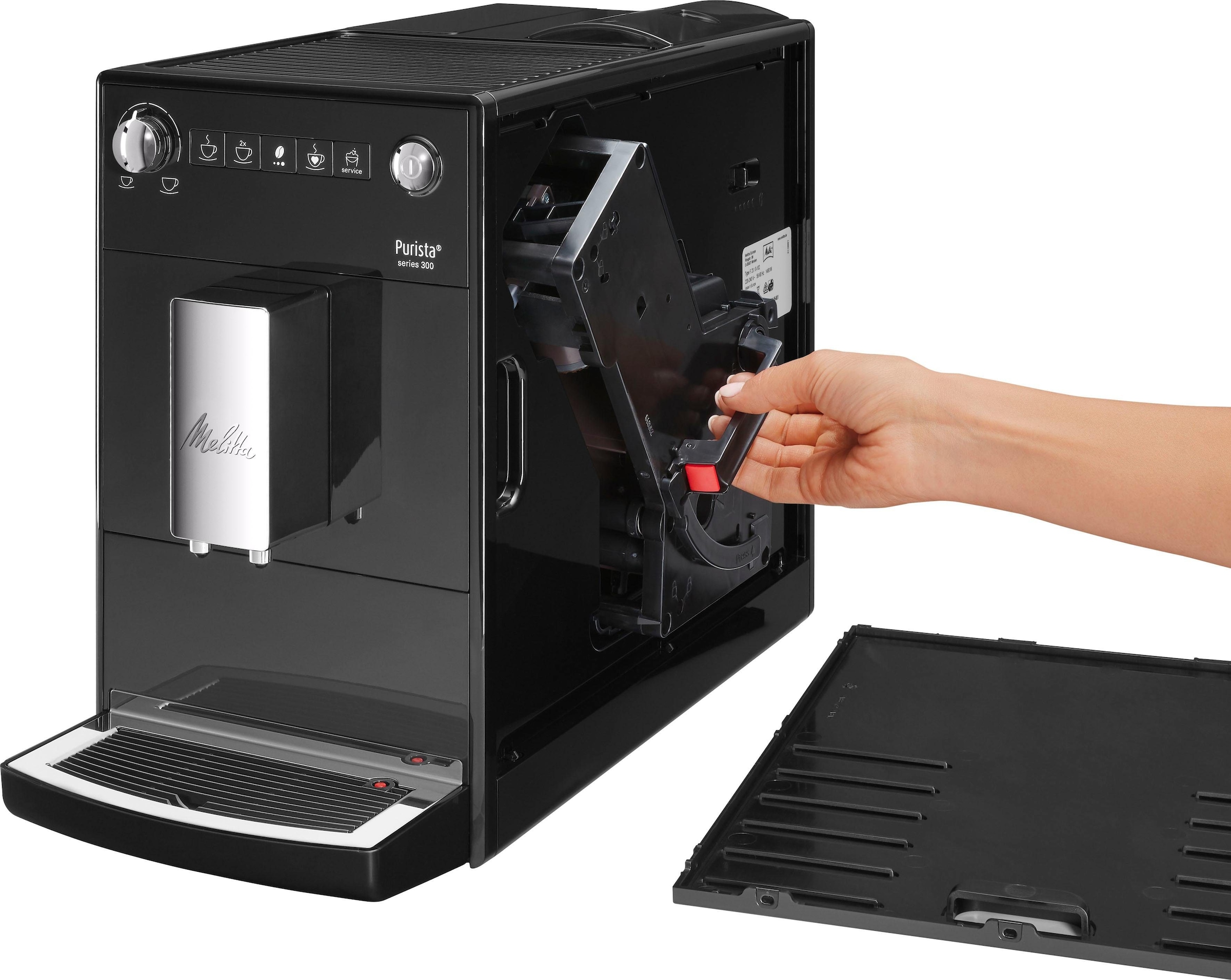 BAUR Kaffeevollautomat Melitta & kompakt »Purista® extra schwarz«, F230-102, leise Lieblingskaffee-Funktion, |