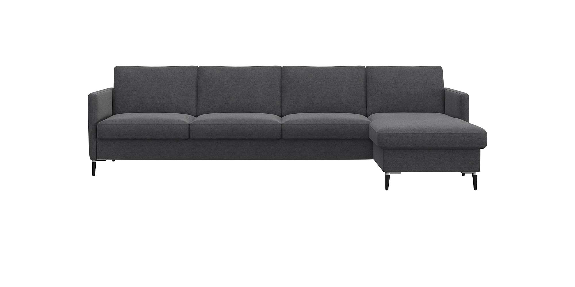 FLEXLUX Ecksofa "Fiore, L-Form, bequem und komfortabel durch hochwertigem Sitzaufbau" schmale Armlehnen, Kaltschaum, Füße Alu+schwarz