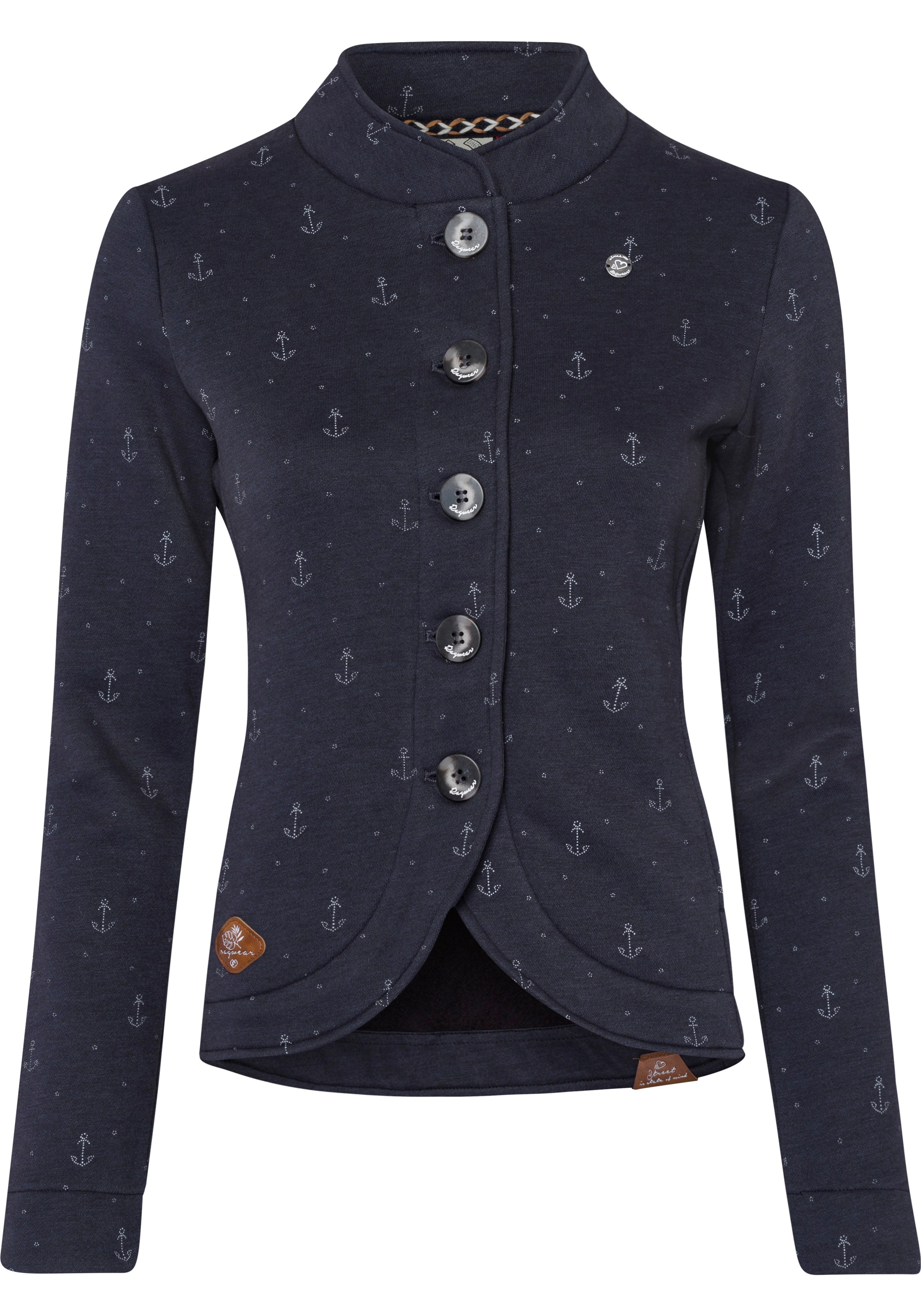 Ragwear Sweatjacke »AVALINA O« maritimer Sweat-Blazer mit Kontrast-Details