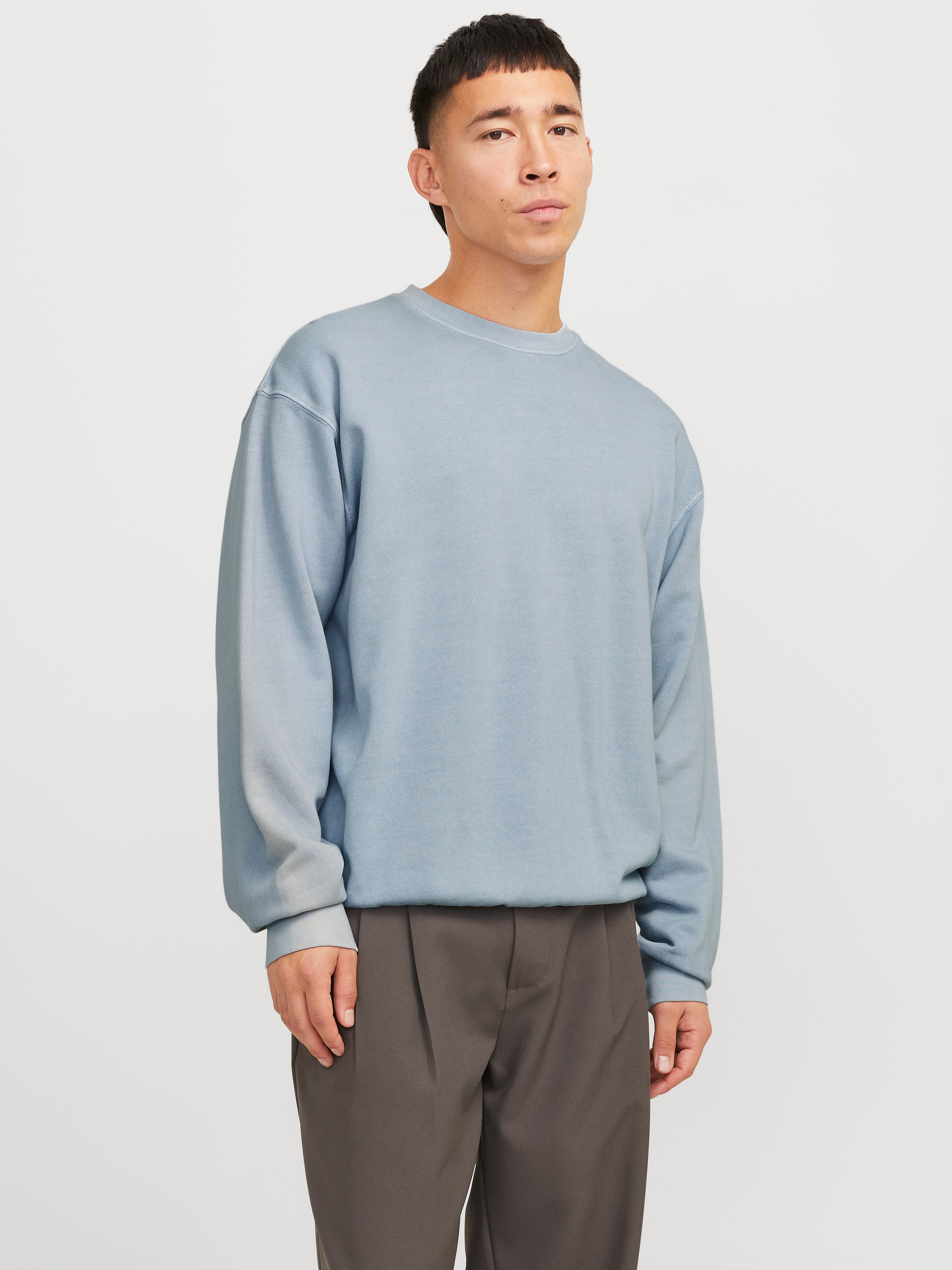 Jack & Jones "JJECHARGE FADED SWEAT CREW NECK NOOS", mit Rippbündchen