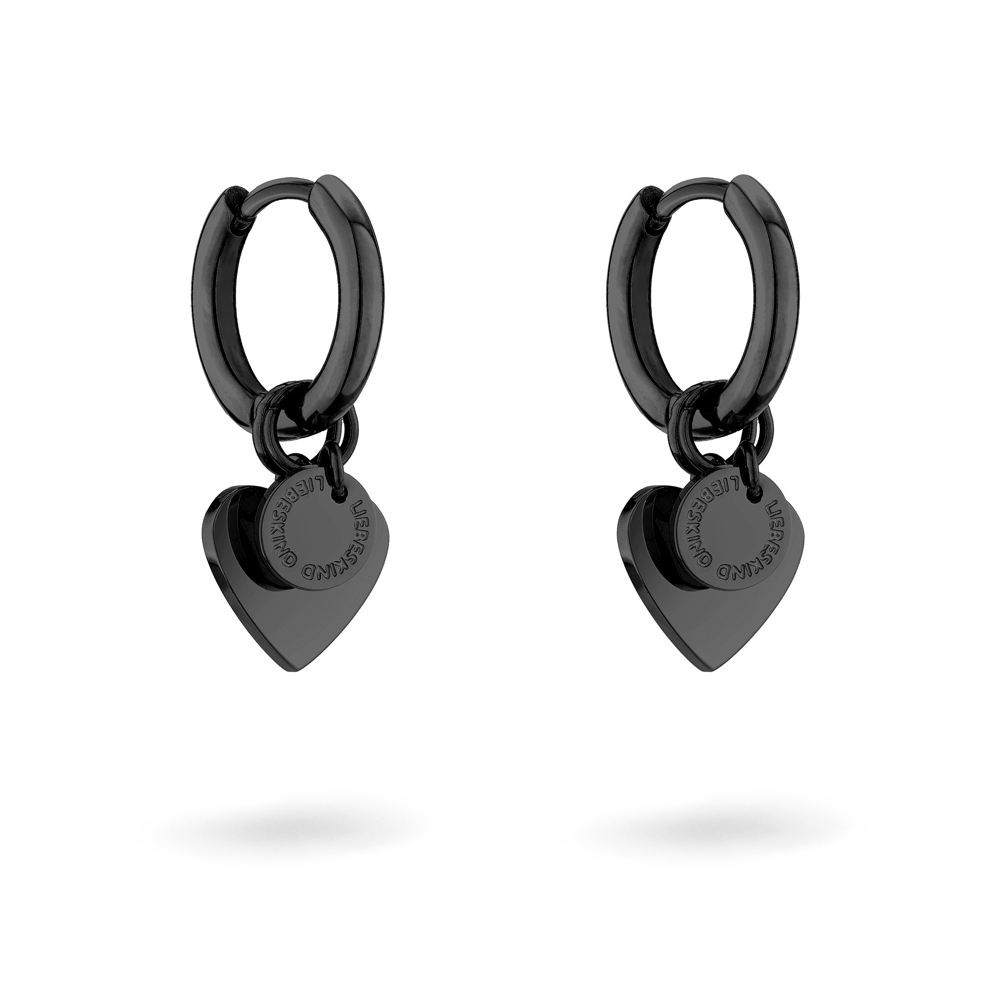 Liebeskind Berlin LJ-1597-E-21 Layered Love Hoop Earrings Black