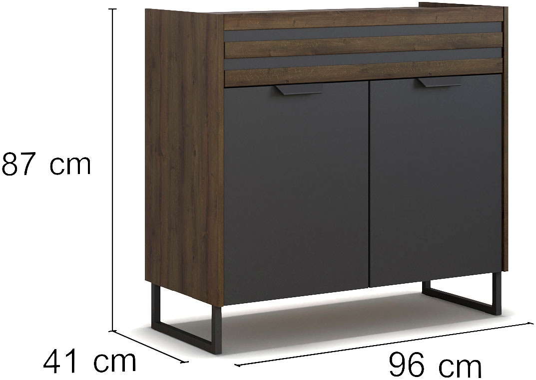 rauch Kombikommode »Kommode Sideboard Schubladenkommode Türenkommode BAREA«, breiter Schubkasten in moderner Lamellen-Optik MADE IN GERMANY
