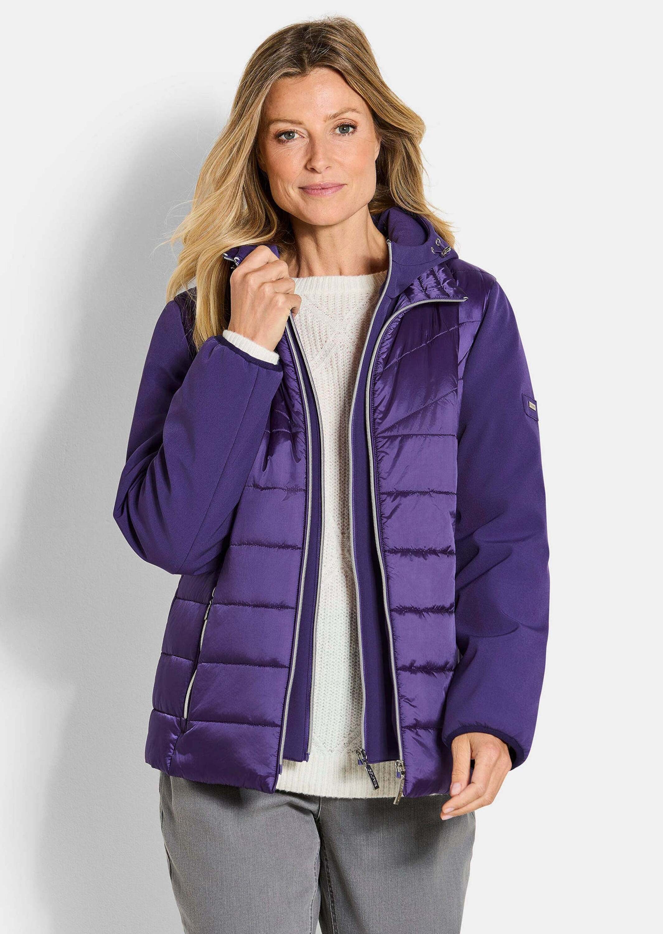 GOLDNER Kurzjacke »Kurzgröße Steppjacke mit Ärmeln aus Softshell«