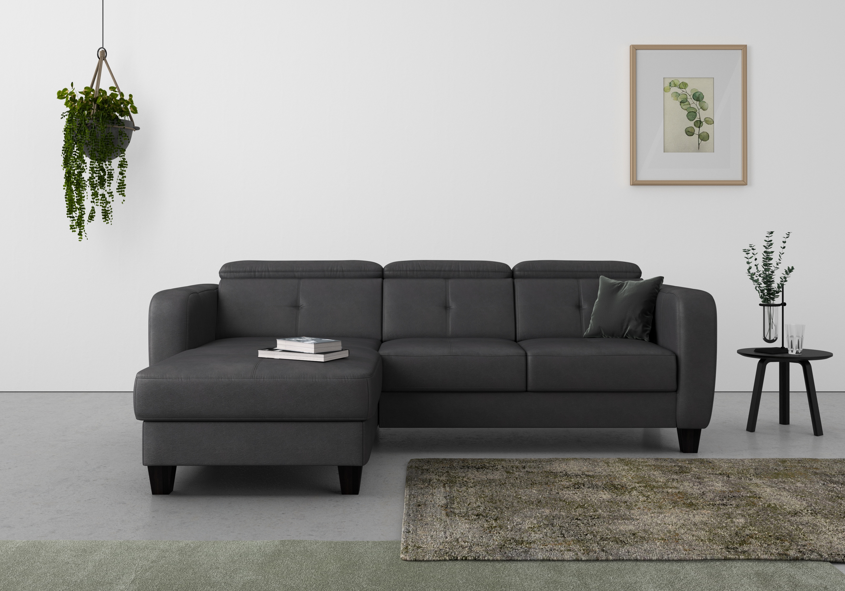 sit&more Ecksofa "Belluci L-Form" inklusive Federkern, wahlweise mit Schlaffunktion und Bettkasten