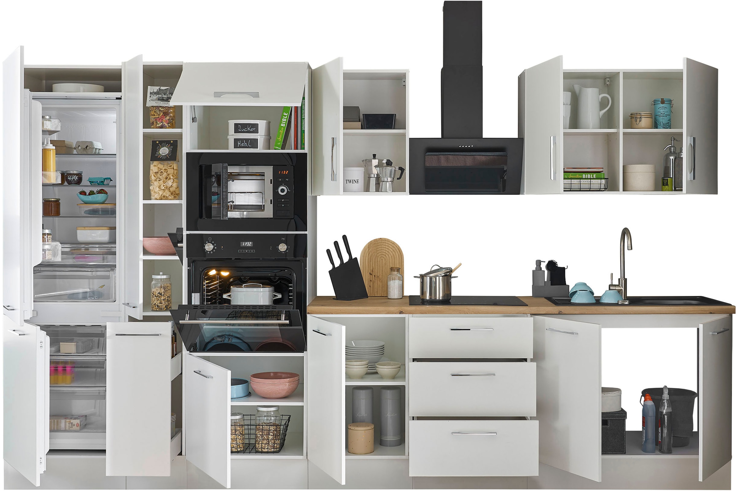 BASIC by Balculina Küchenzeile »Turin«, Breite 360 cm, wahlweise mit E-Geräten