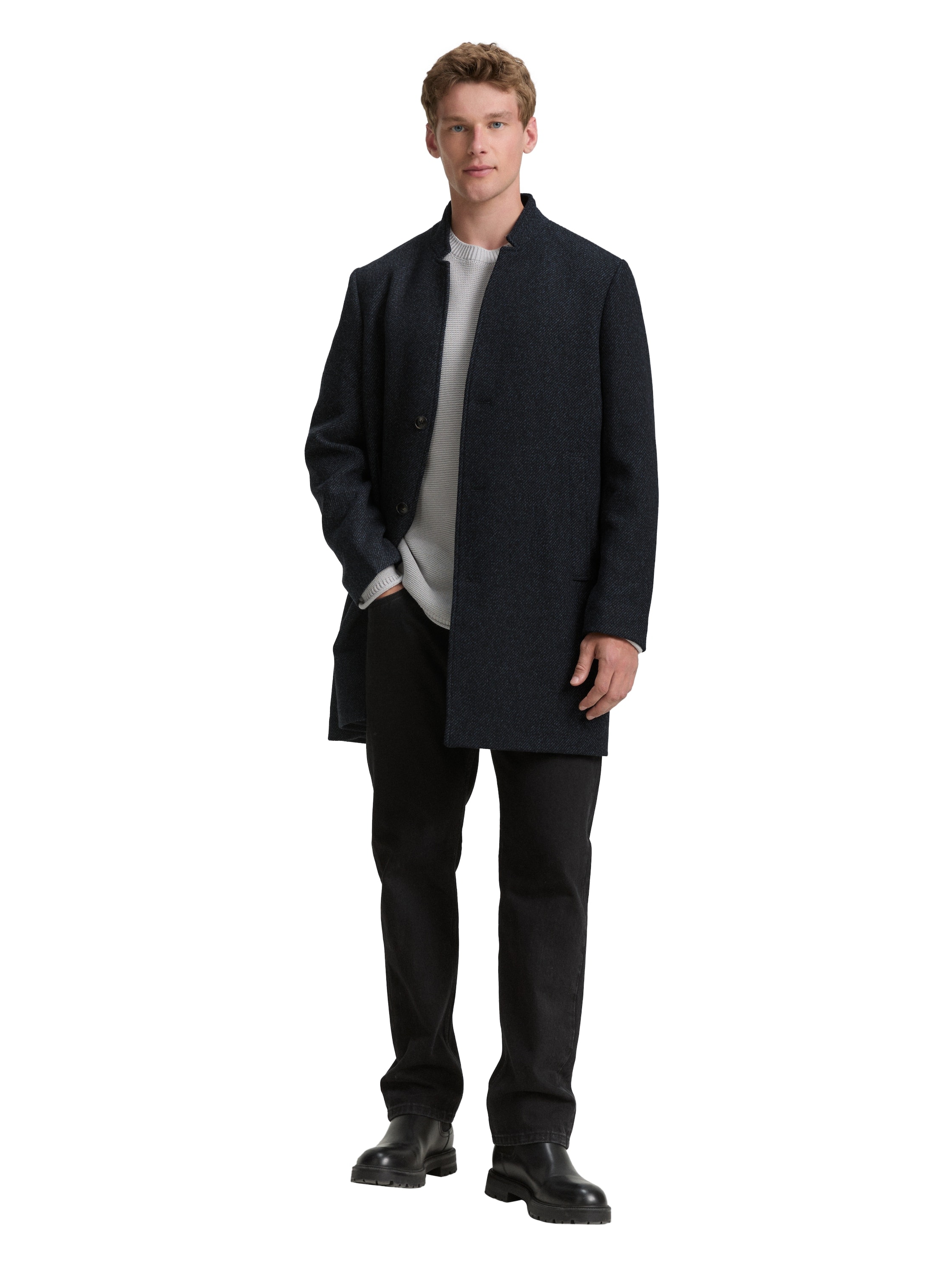 TOM TAILOR Denim Wolljacke, mit Stehkragen