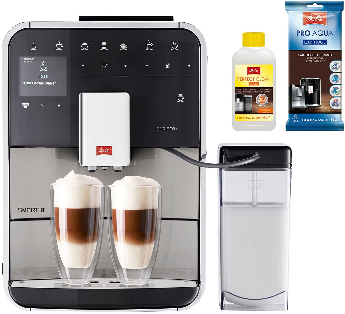 Melitta Kaffeevollautomat »Barista T Smart® F 84/0-100, Edelstahl«, Hochwertige Front aus Edelstahl, 4 Benutzerprofile & 18 Kaffeerezepte