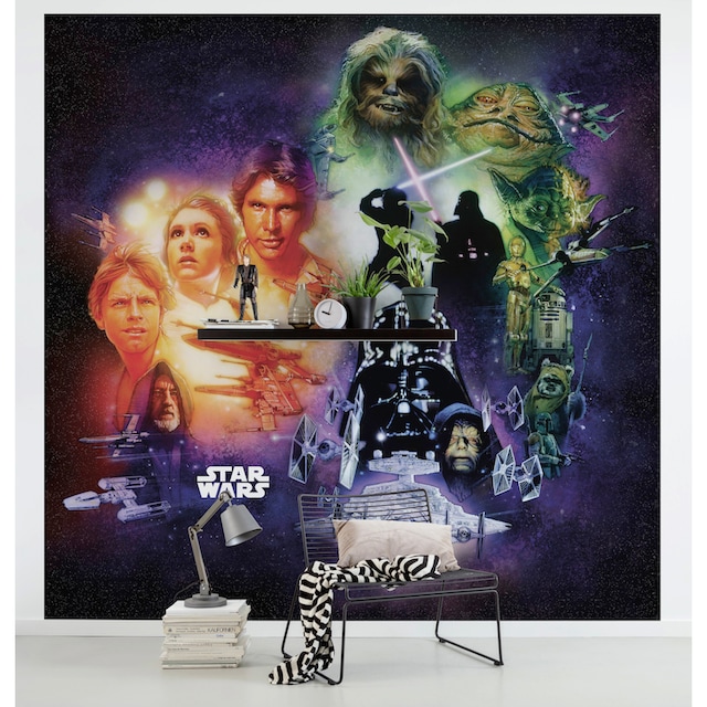 Black Friday Komar Fototapete »Star Wars Classic Poster Collage«,  futuristisch-mehrfarbig-Weltall | BAUR