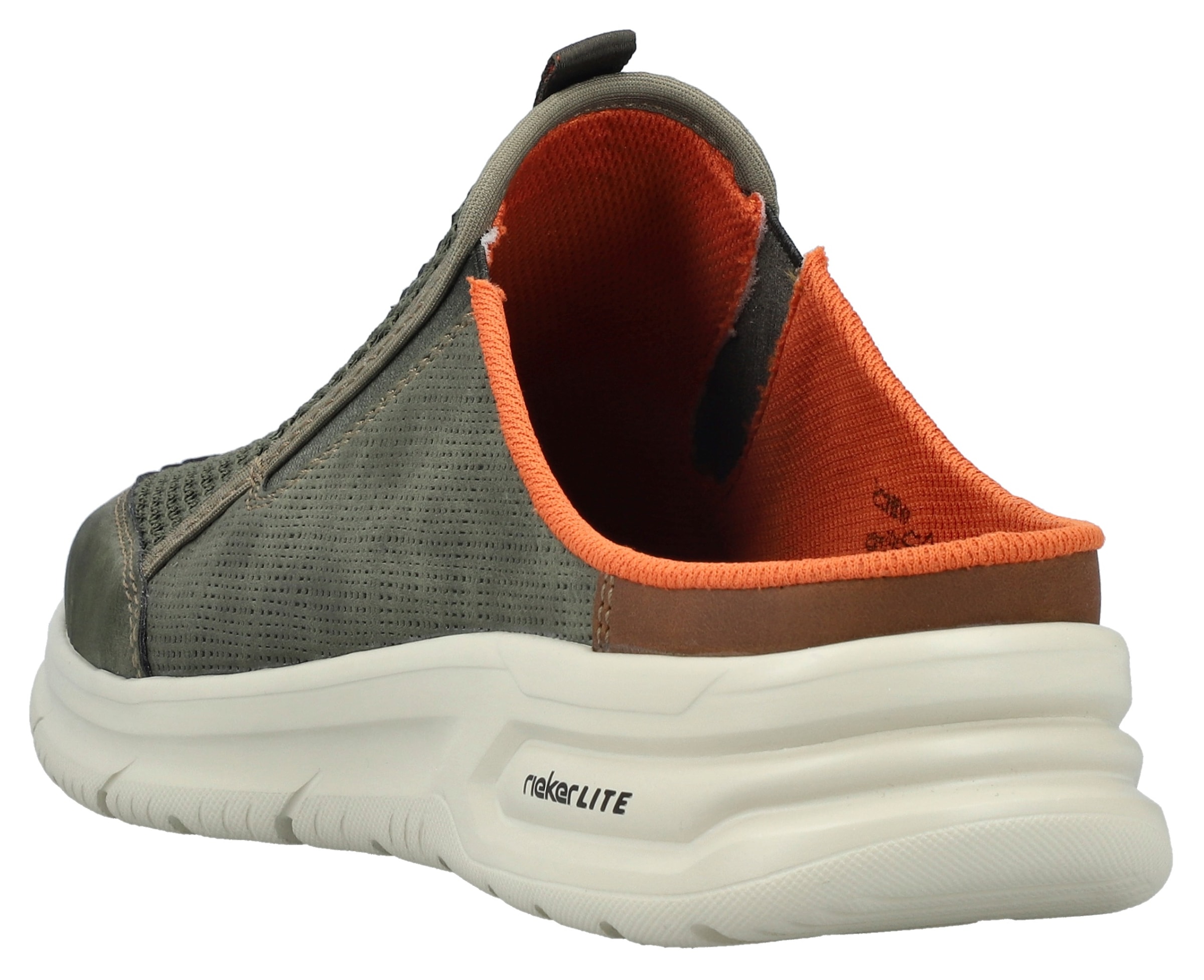 Rieker Clog, Sommerschuh, Hausschuh, Schlupfschuh mit seitlichen Stretcheinsätzen