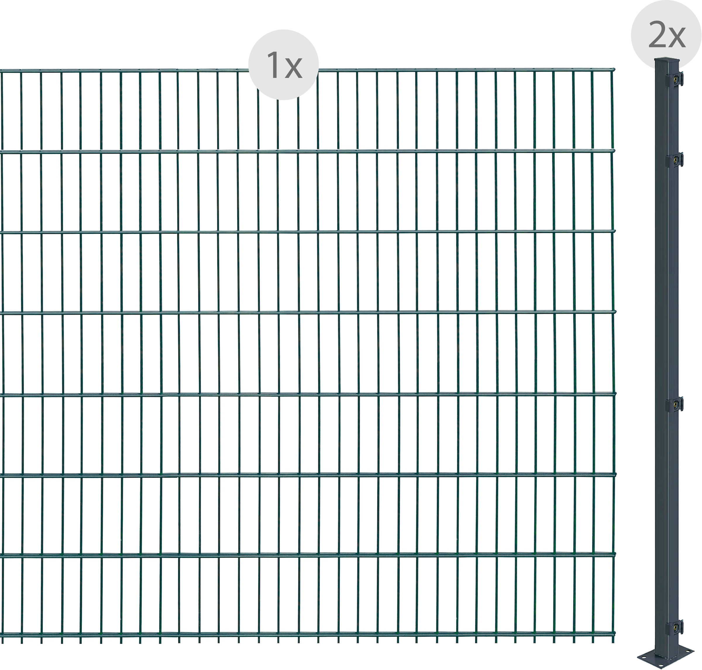 Doppelstabmattenzaun »EASY 143 zum Aufschrauben«, Zaunhöhe 143 cm, Zaunlänge 2 - 60 m
