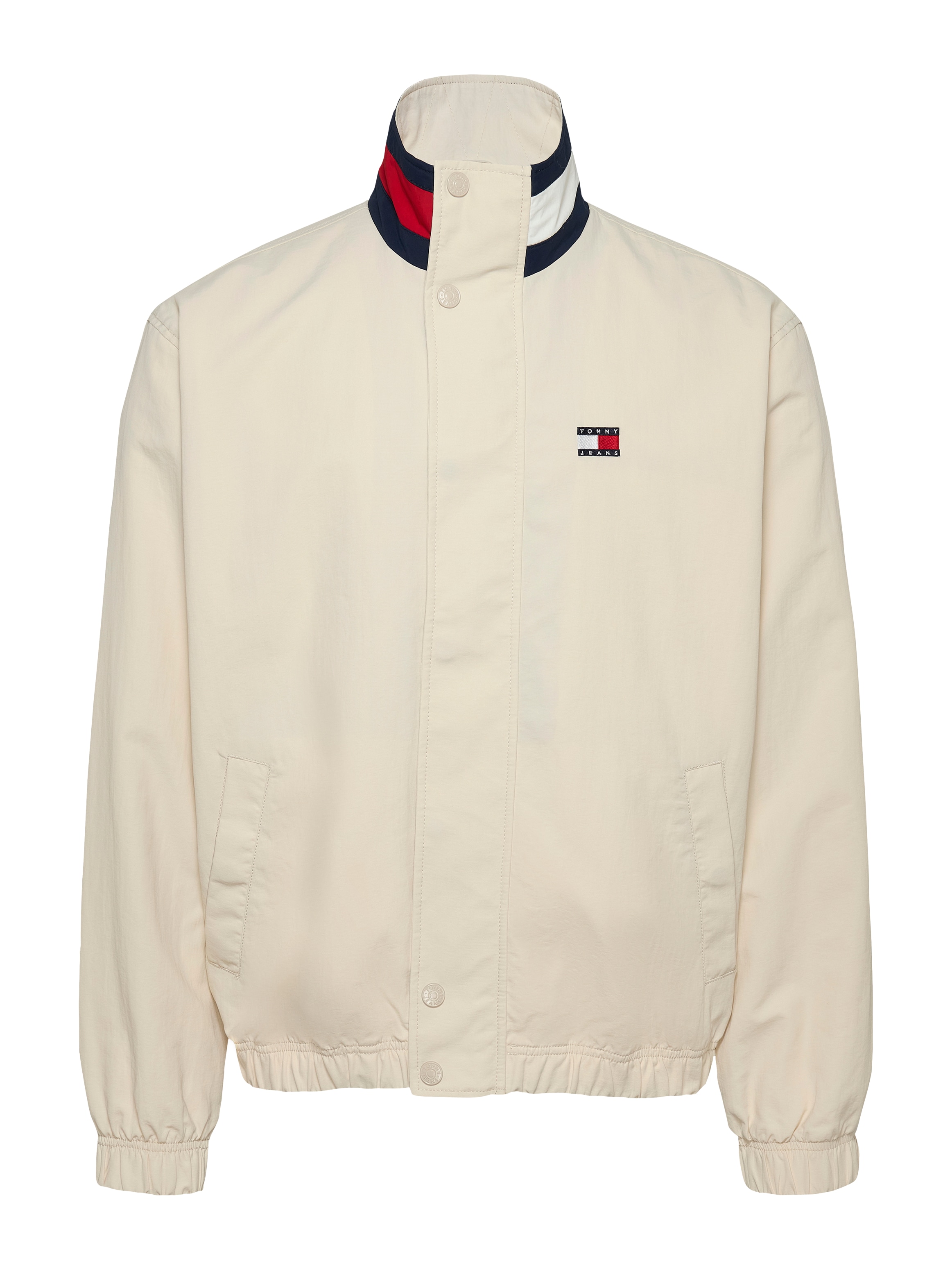 Tommy Jeans Allwetterjacke »TJM DNA COLLAR ESS JACKET«, ohne Kapuze, Mit Rundhalsausschnitt