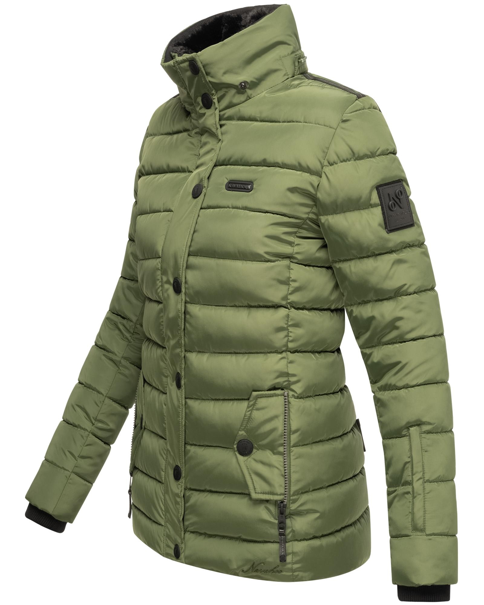 Navahoo Steppjacke »Milianaa«, mit Kapuze, Edle Winterjacke mit weicher Kunstfell-Kapuze