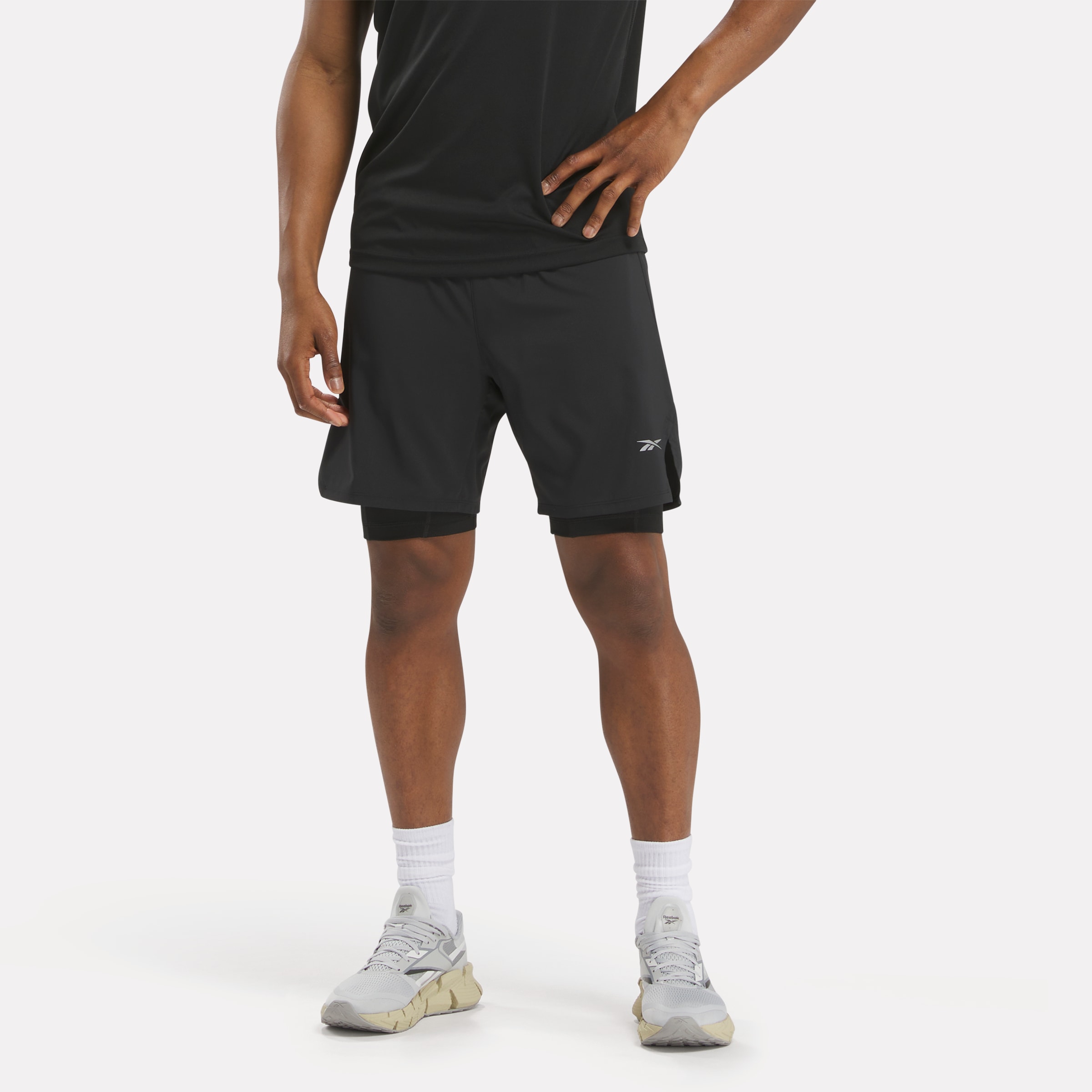 Reebok Shorts "RUNNING 2-1 SHORT/BLACK/SOLAR LIME", (1 tlg.) günstig online kaufen