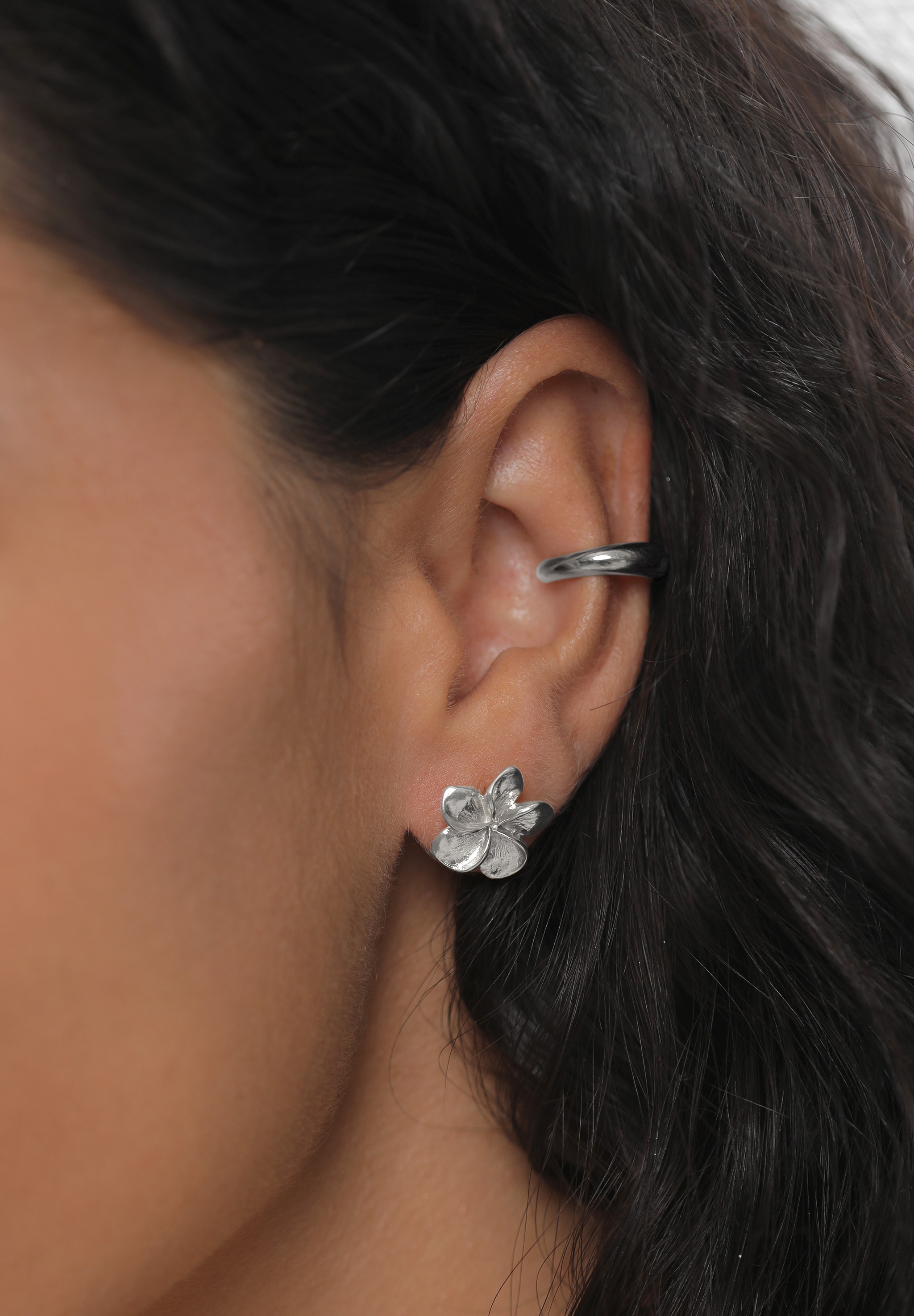 Elli Paar Ohrstecker »Ohrringe Frangipani Blüte Blume Filigran 925 Silber«
