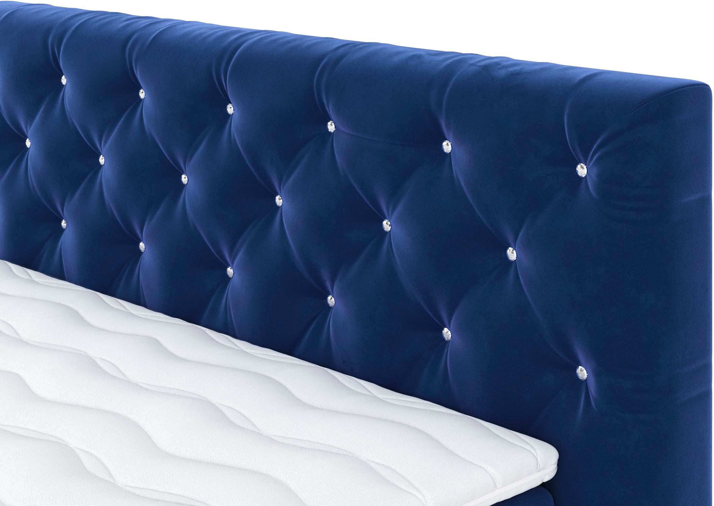 COTTA Boxspringbett »Castle«, mit Strasssteinen im Kopfteil, inkl. Topper