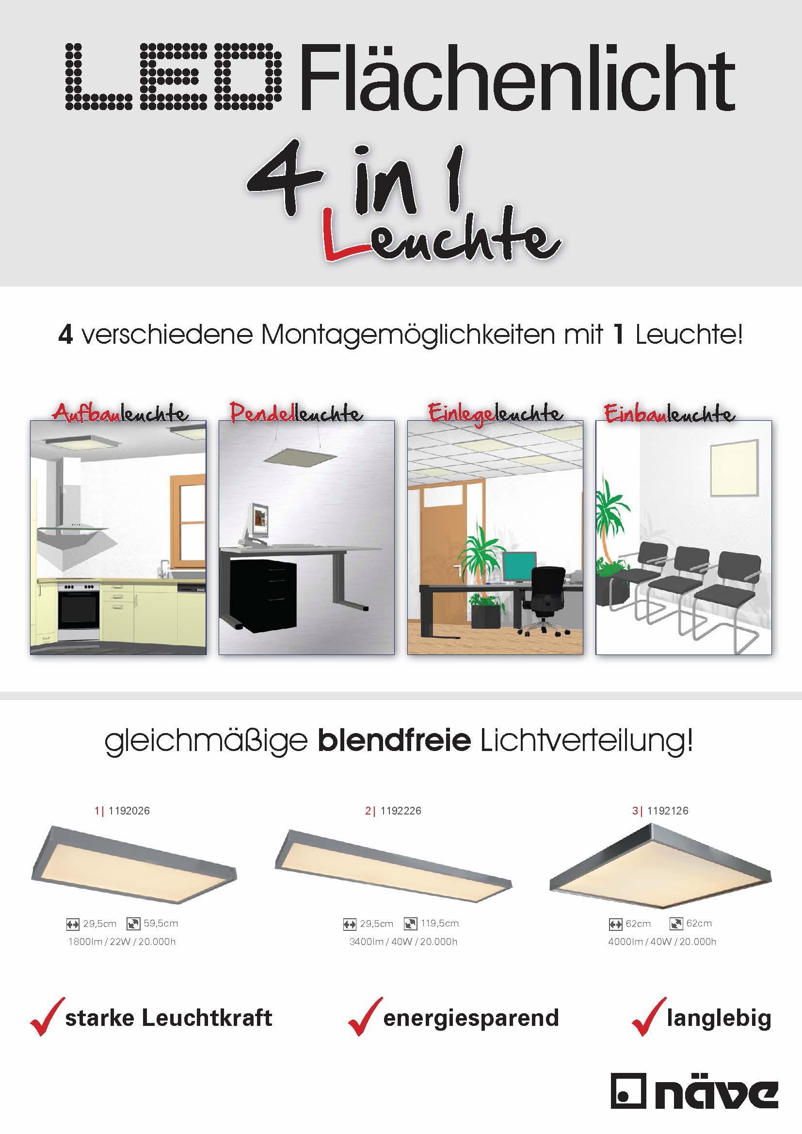 »Diversity«, näve Panel LED u. Energieeffiziensklasse incl. 1 Seilabhängung flammig-flammig, | bestellen BAUR Rahmen, F, Klammern