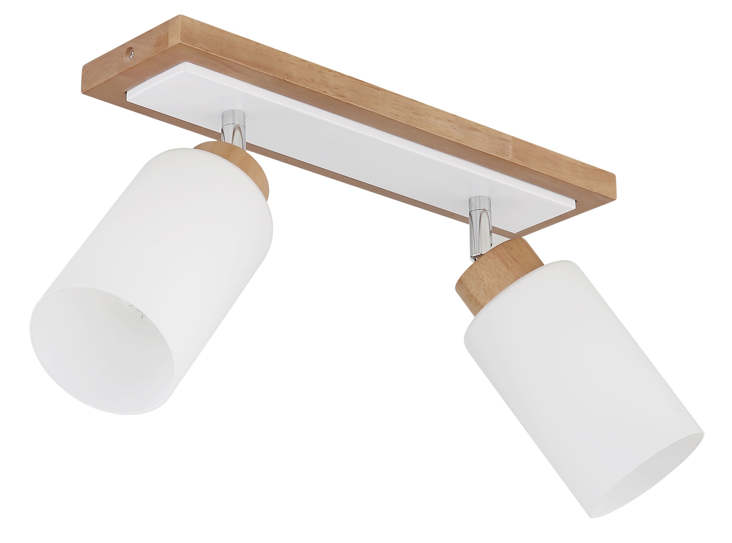 GLOBO LIGHTING Deckenspot »ROWENA« E27 1 Stk. Holz-Strahler, dreh-/schwenkbar, Opalglas, 2xE27, 600mm