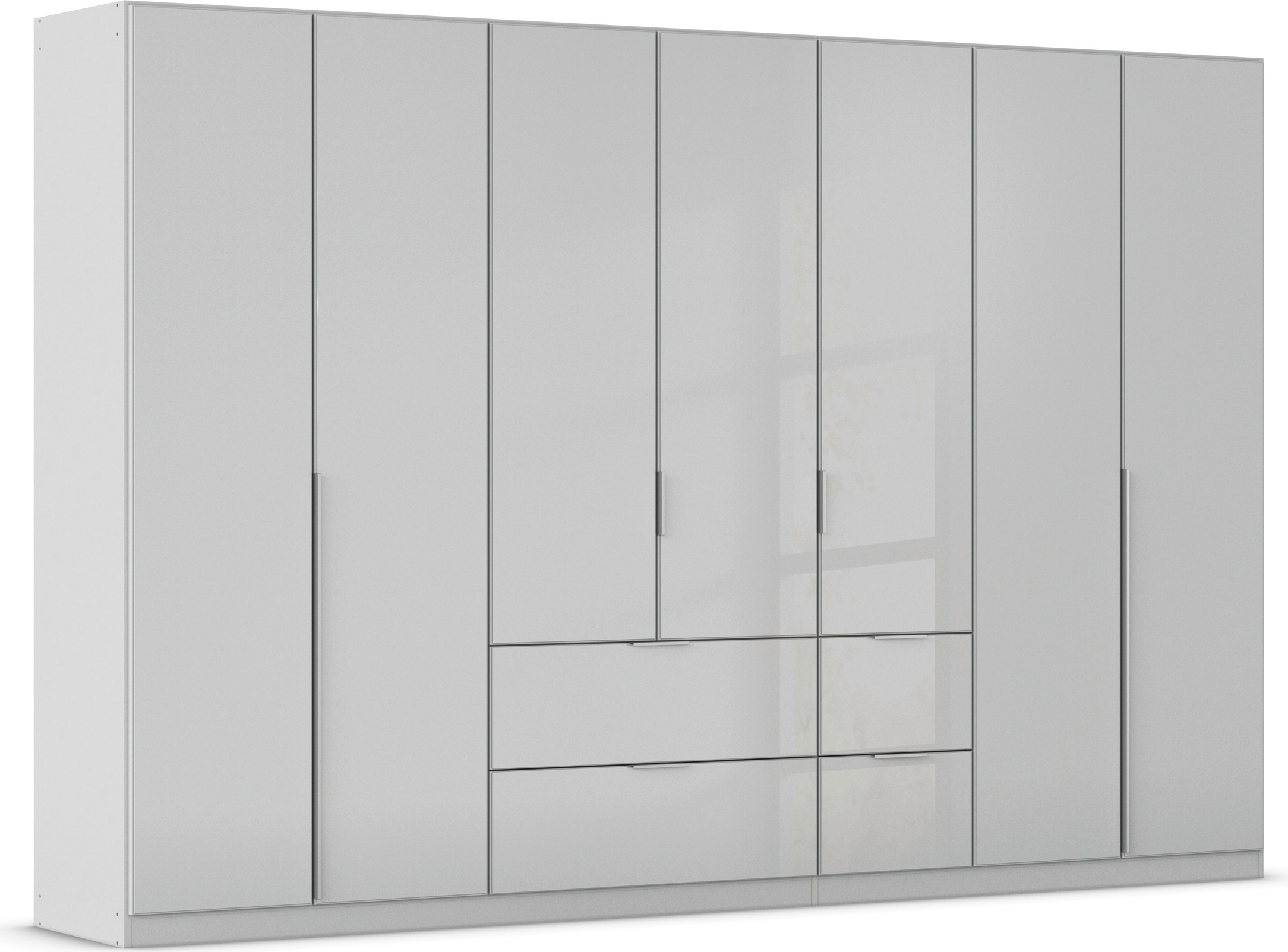 OTTO home Drehtürenschrank "Kleiderschrank Kleiderschränke Schrank Garderobe AGORDO mit Glasfront" in zwei Griff-Farben, Breiten 91-360 cm, mit Außenschubkästen, in 7 Breiten und 2 Höhen MADE IN GERMANY