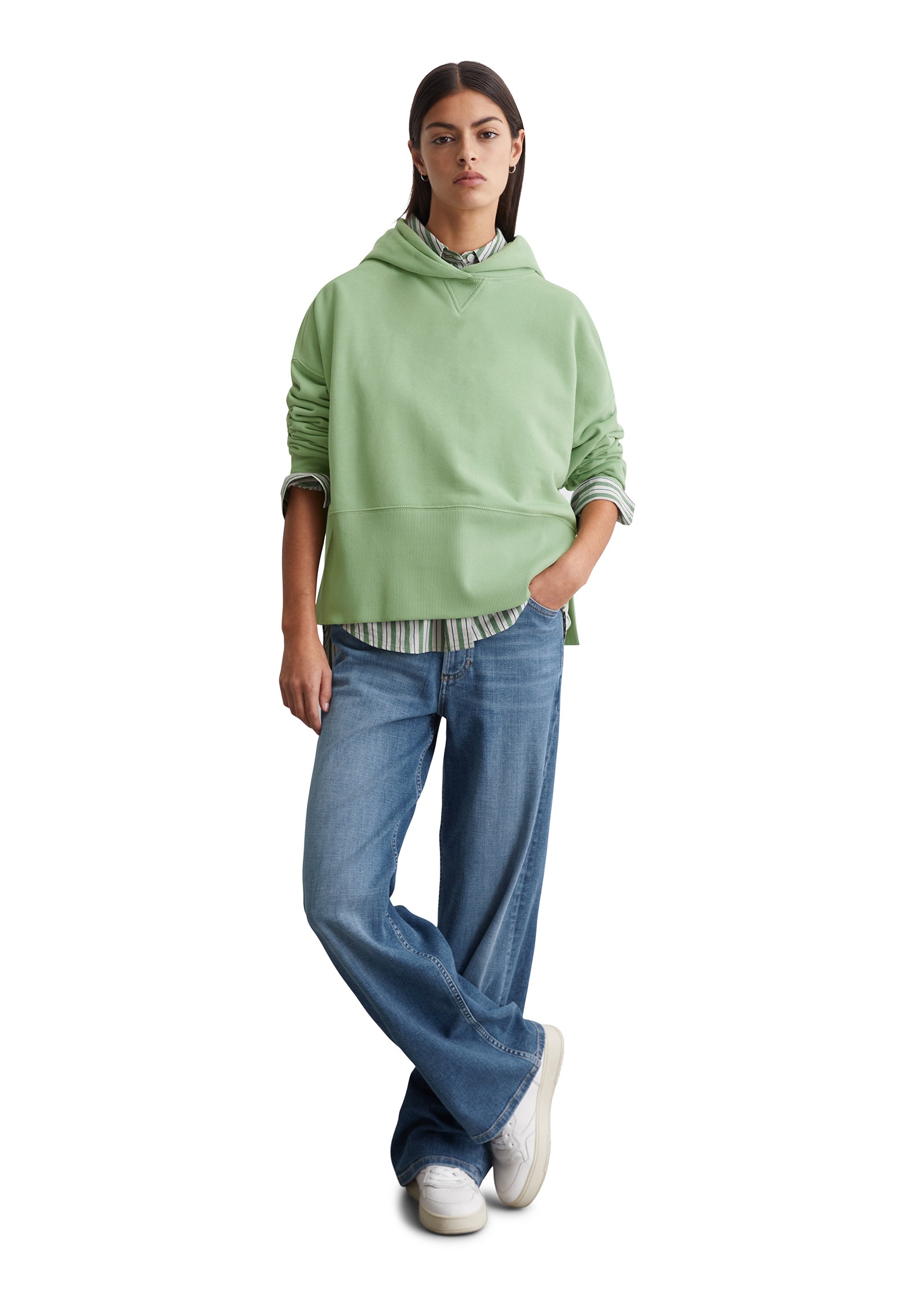 Marc O'Polo DENIM Sweatshirt »mit breitem Rippbund«