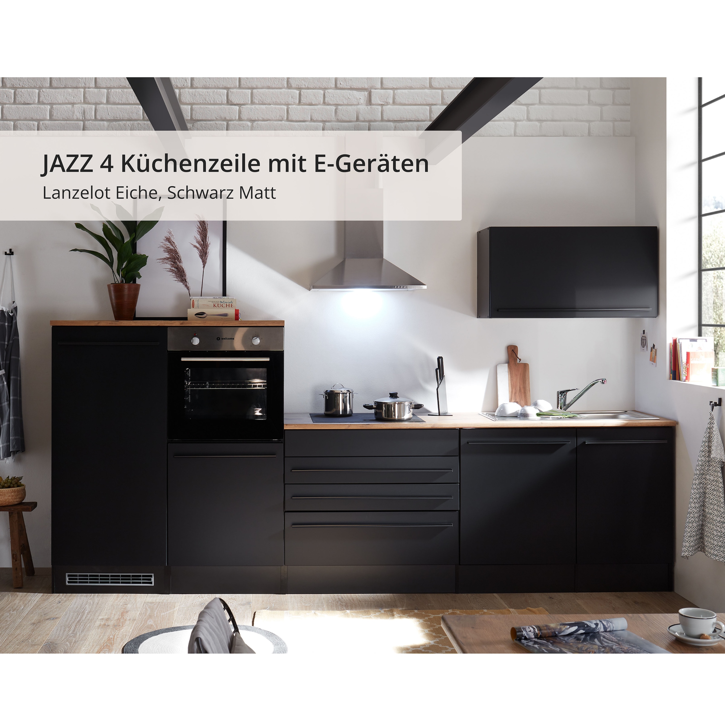 BASIC by Balculina Küchenzeile »Jazz«, Breite 320 cm, wahlweise mit E-Geräten