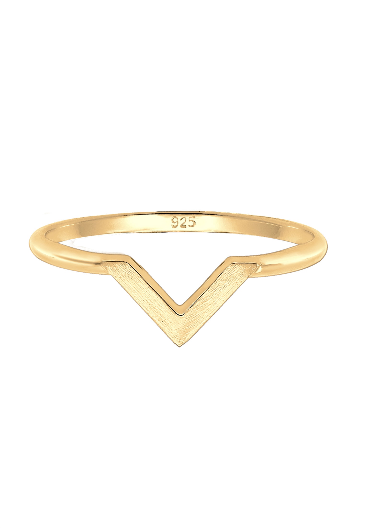 Elli Fingerring »V-Form Matt Basic 925 Silber«