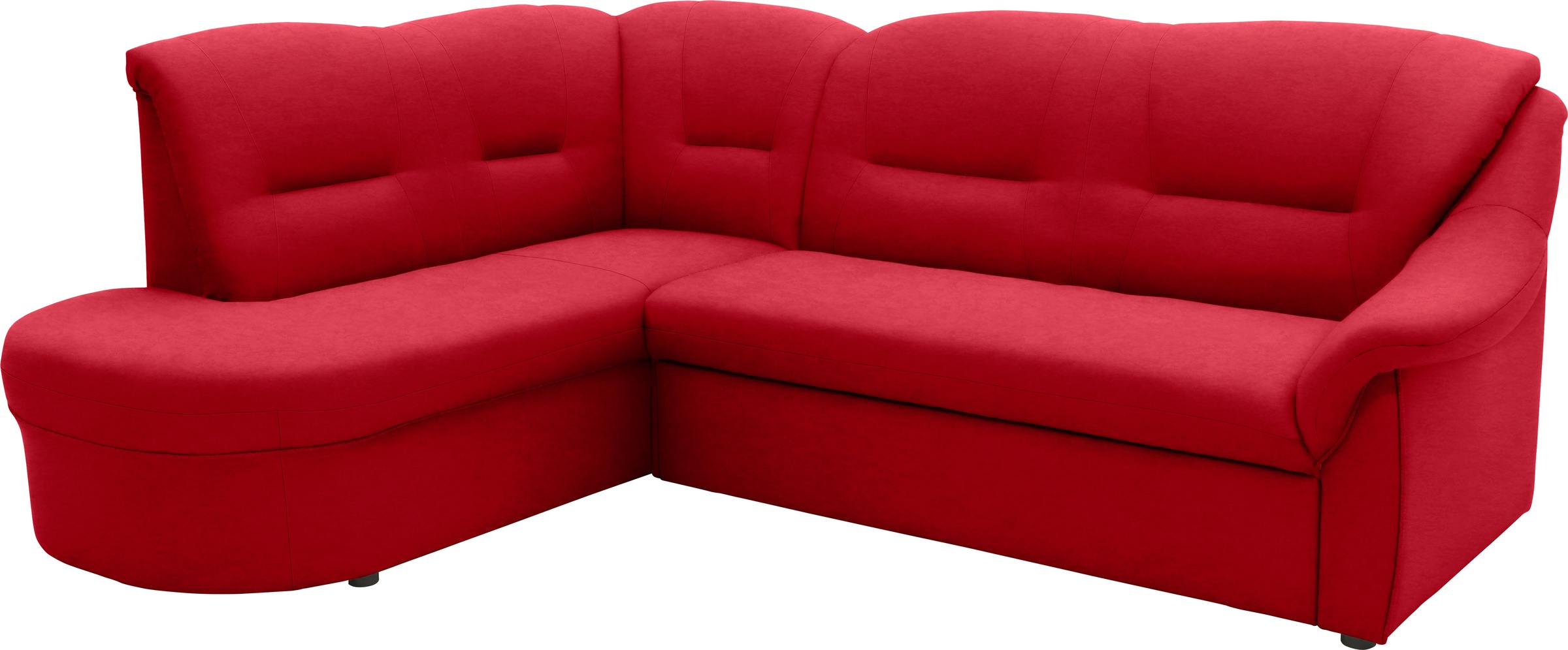 DOMO collection Ecksofa »Faenza für kleine Räume, Stellmaße 232,176cm, komfortabel, L-Form«, mit Ottomane, zeitlos, elegante Armlehnen, wahlweise mit Bettfunktion