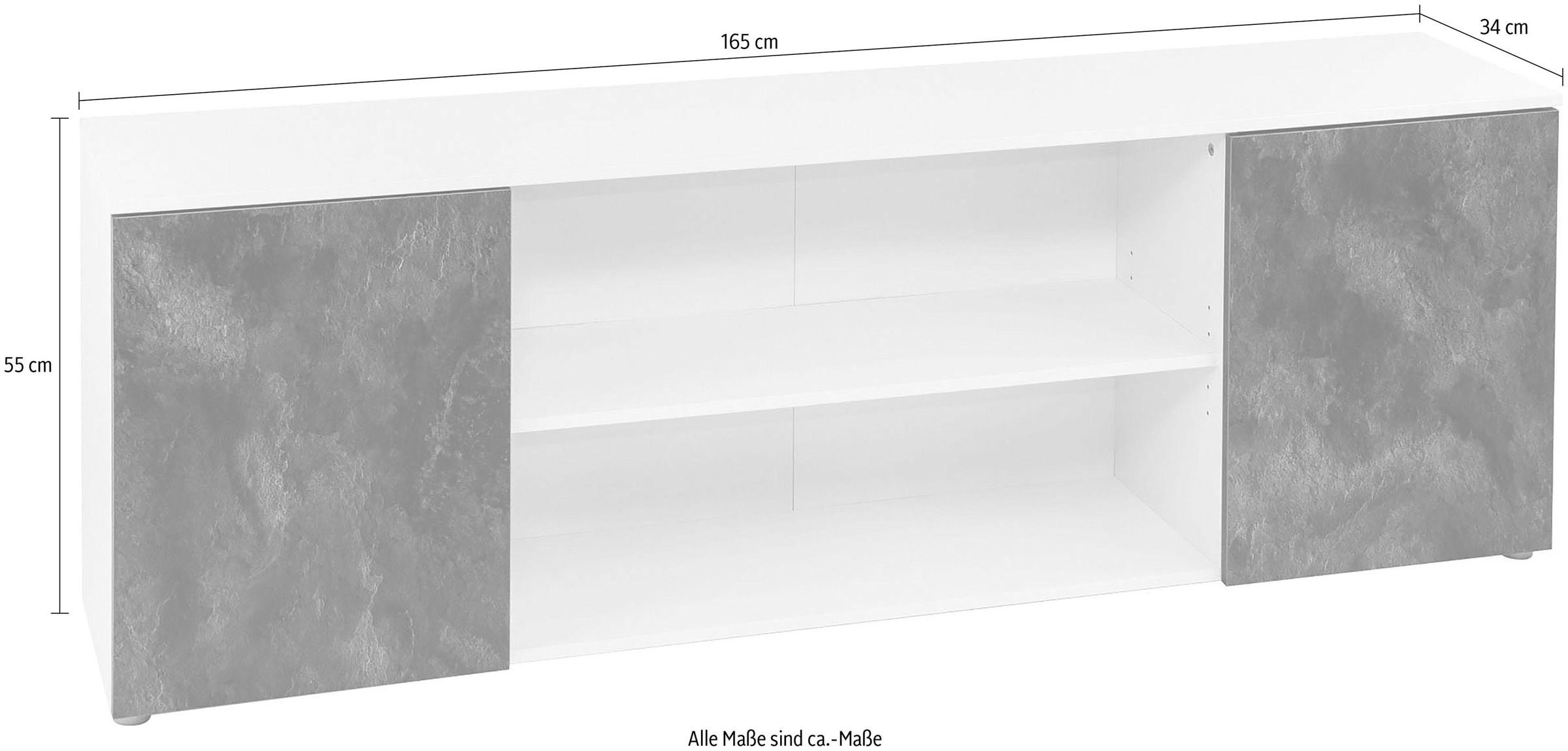 cm kaufen | Paroli 165 Lowboard »Susa«, BAUR Breite