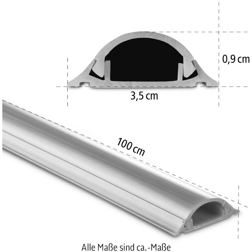 Hama Kabelkanal »PVC-Kabelkanal, halbrund, 100/3,5/0,9 cm, Grau«, (1 St.)