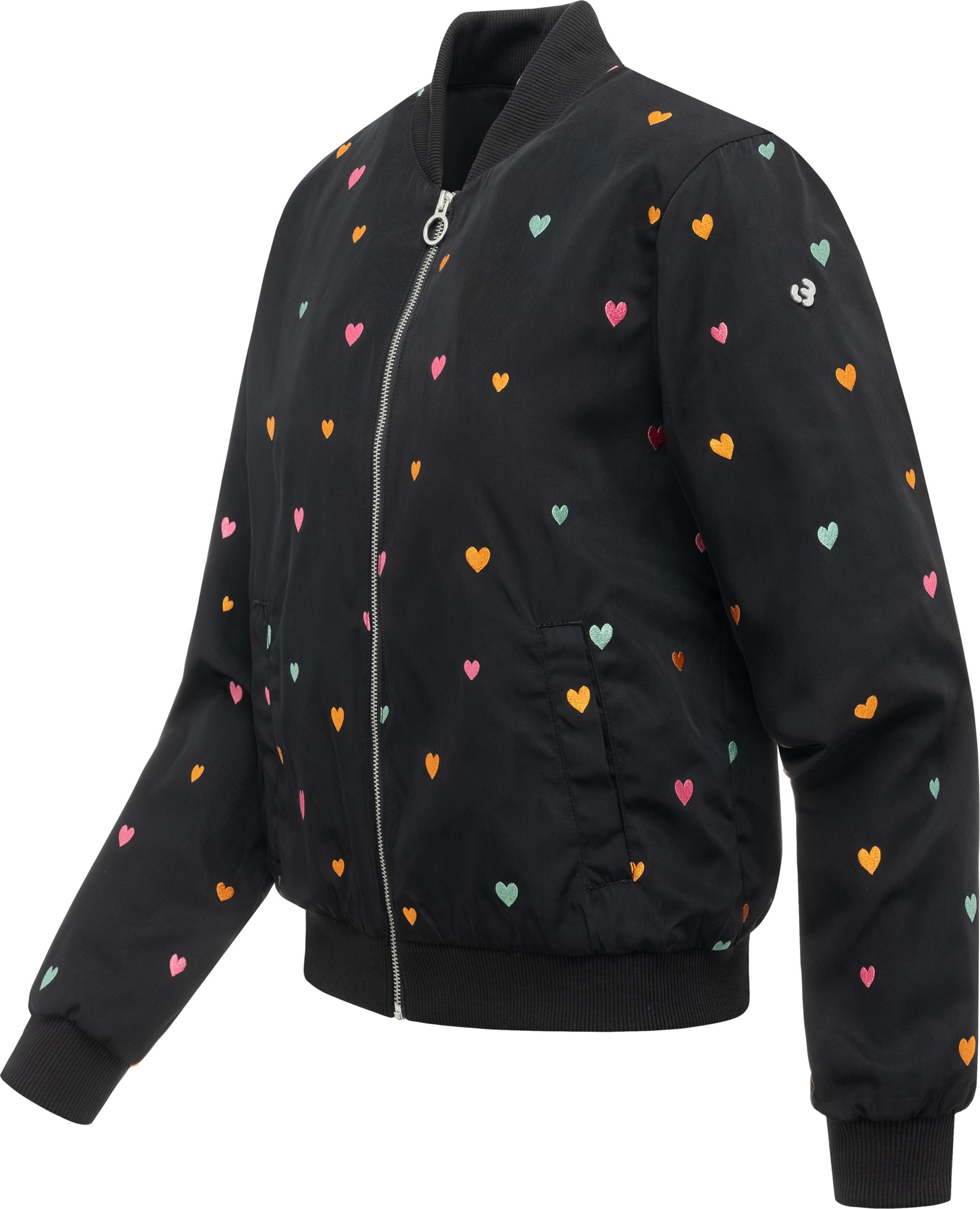 Ragwear Bomberjacke "Lunara Hearts" ohne Kapuze Blousonjacke mit verspielte günstig online kaufen