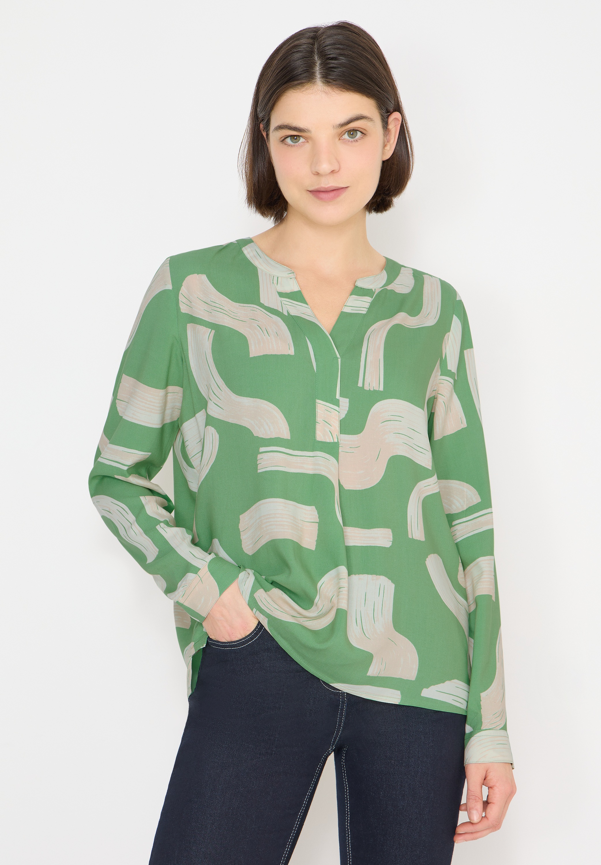 Cecil Langarmbluse im grafischen Design günstig online kaufen