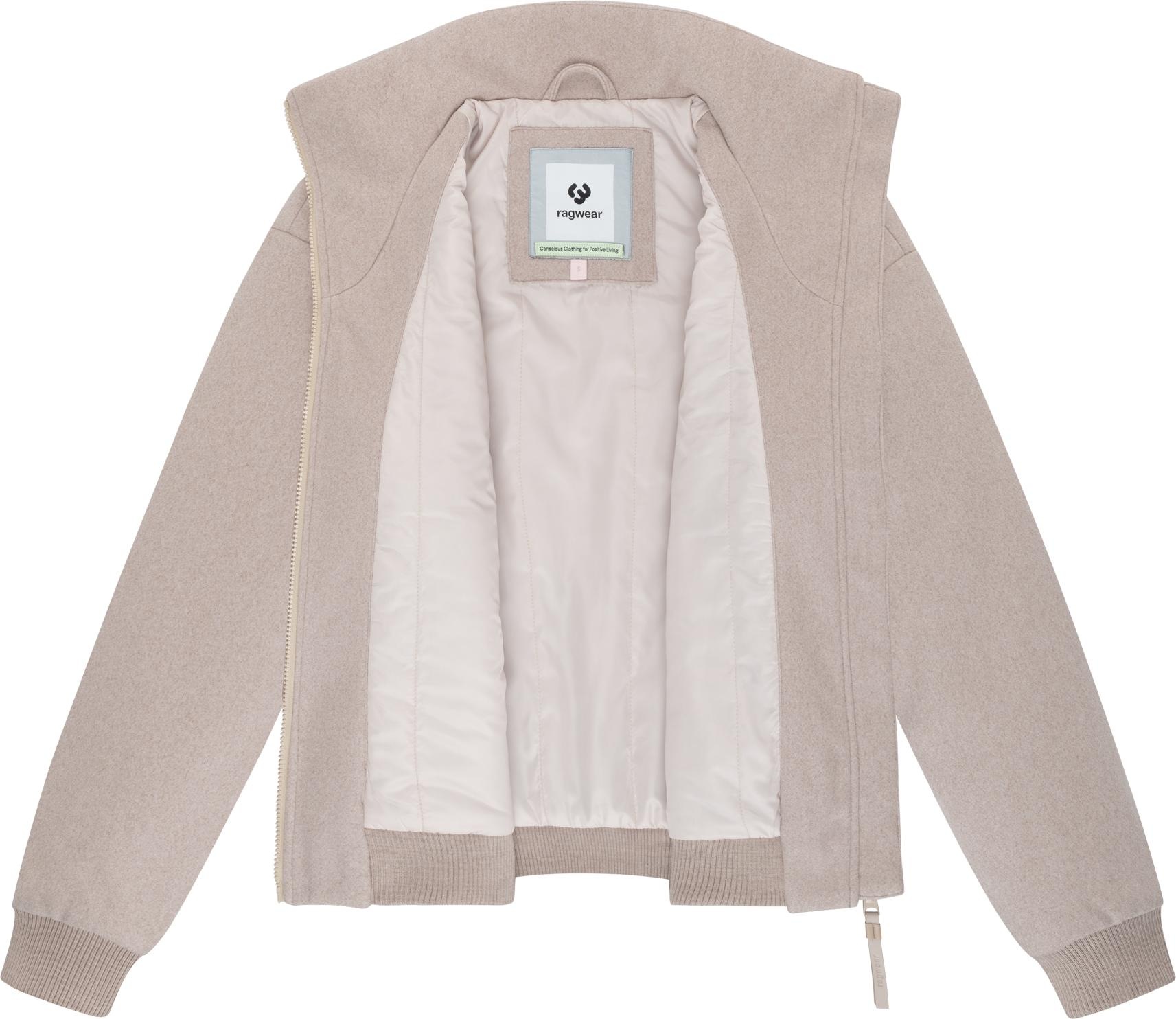Ragwear Outdoorjacke »Toscia«, ohne Kapuze, angesagte oversized Übergangsjacke in Woll-Optik