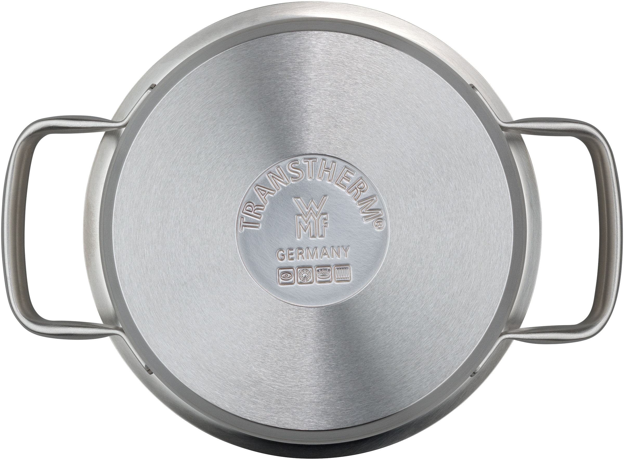 WMF Bratentopf »Gourmet Plus«, Cromargan® Edelstahl Rostfrei 18/10, (2 tlg.), wärmeduzierende Hohlgriffe, Innenskalierung, breiter Schüttrand