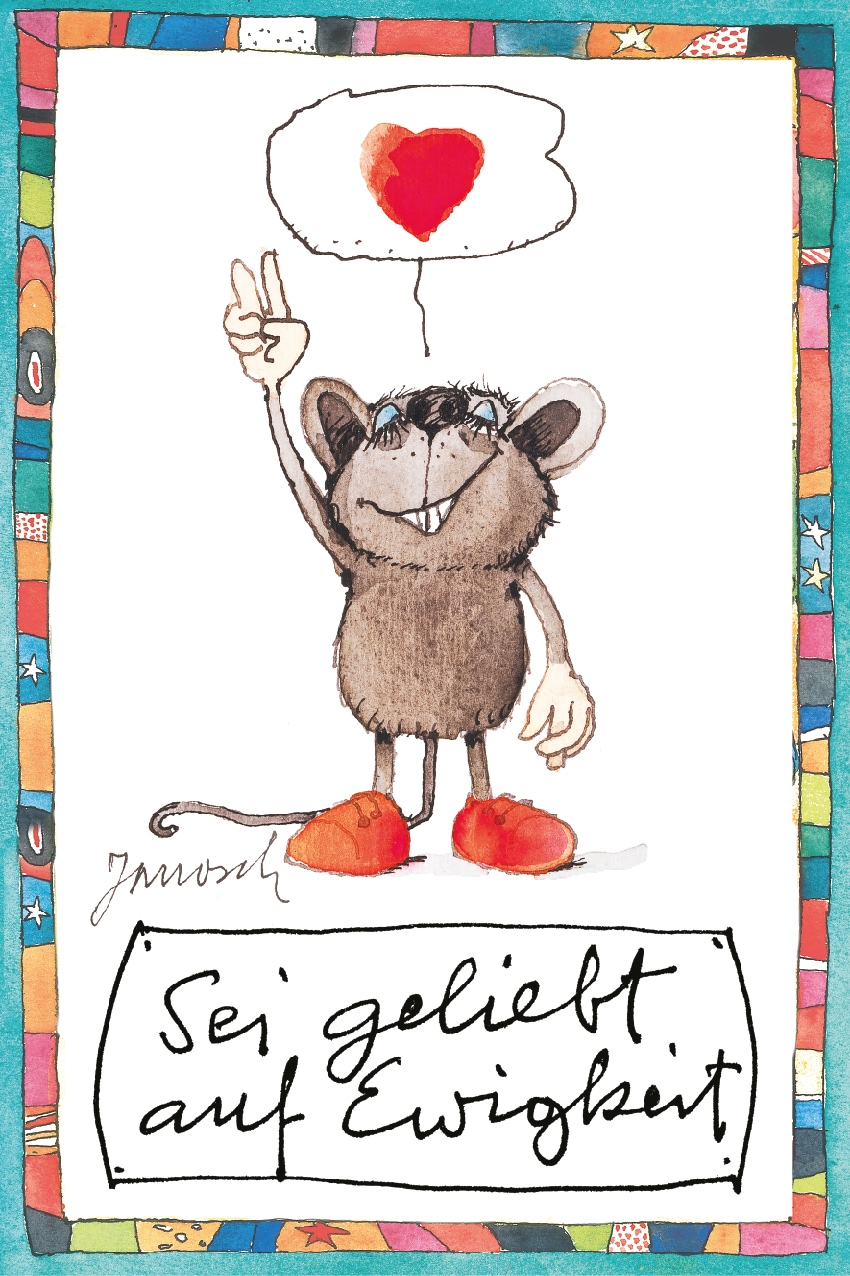 LuckyLinde Wanddekoobjekt "Sei geliebt auf Ewigkeit" Exklusive JANOSCH Kindermotive, Stahlschild