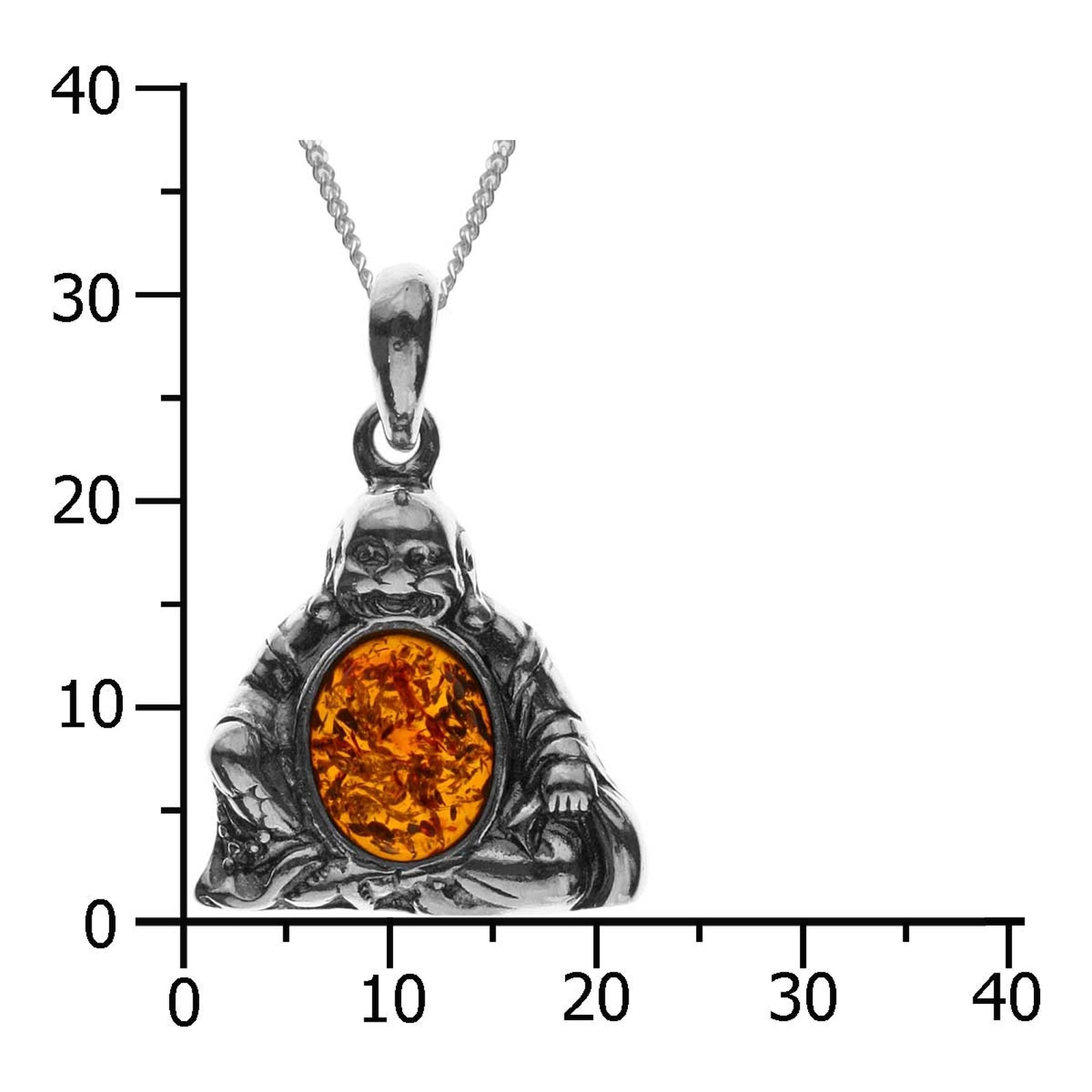 OSTSEE-SCHMUCK Kette mit Anhänger »- Buddha - Silber 925/000 - Bernstein«