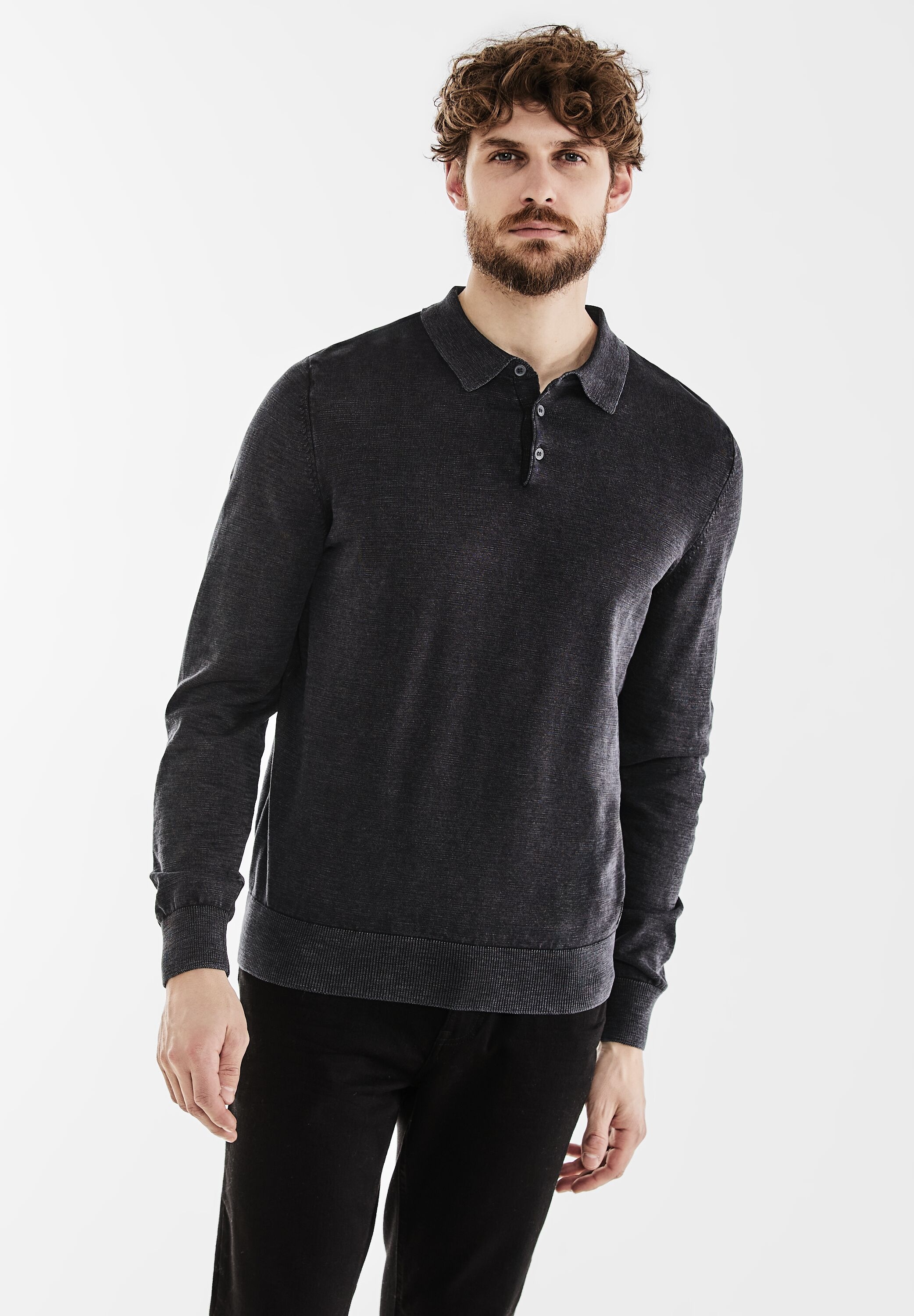 STREET ONE MEN Strickpullover, aus Feinstrick