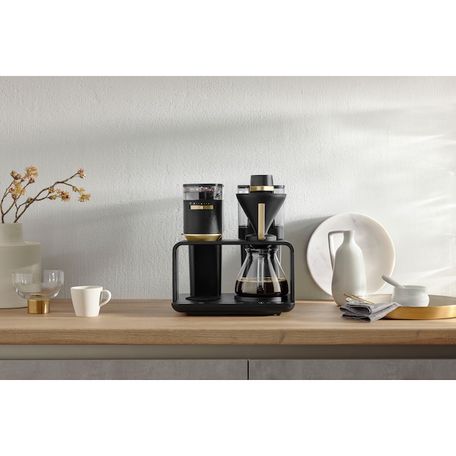 Melitta Kaffeemaschine mit Mahlwerk »EPOS® 1024-04«, 1 l Kaffeekanne,  Papierfilter, 1x4, Schwarz/Gold, 360°rotierender Wasserauslauf | BAUR