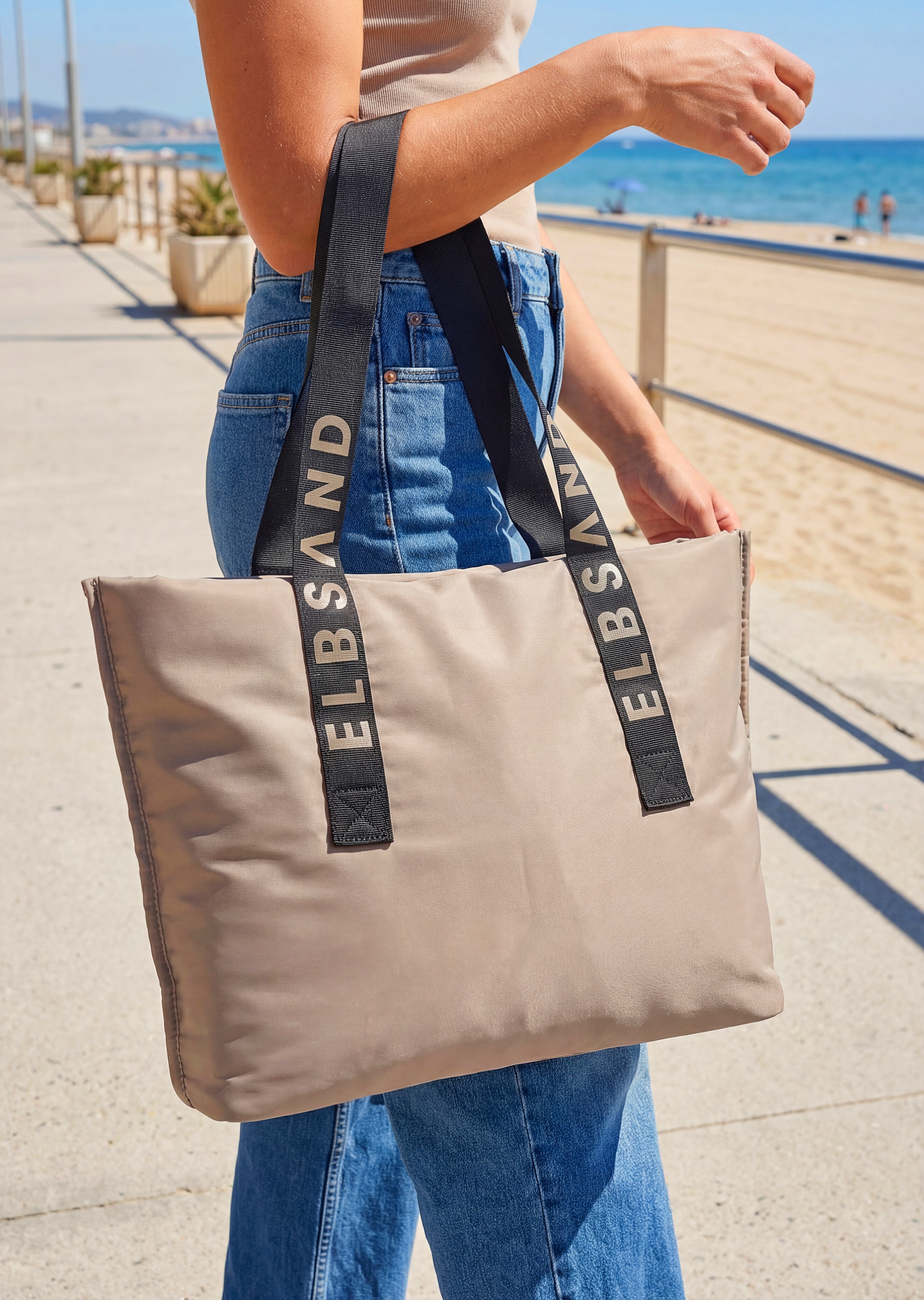 Elbsand Shopper »Schultertasche« große Handtasche, Henkeltasche, Tragetasche,  Badetasche VEGAN