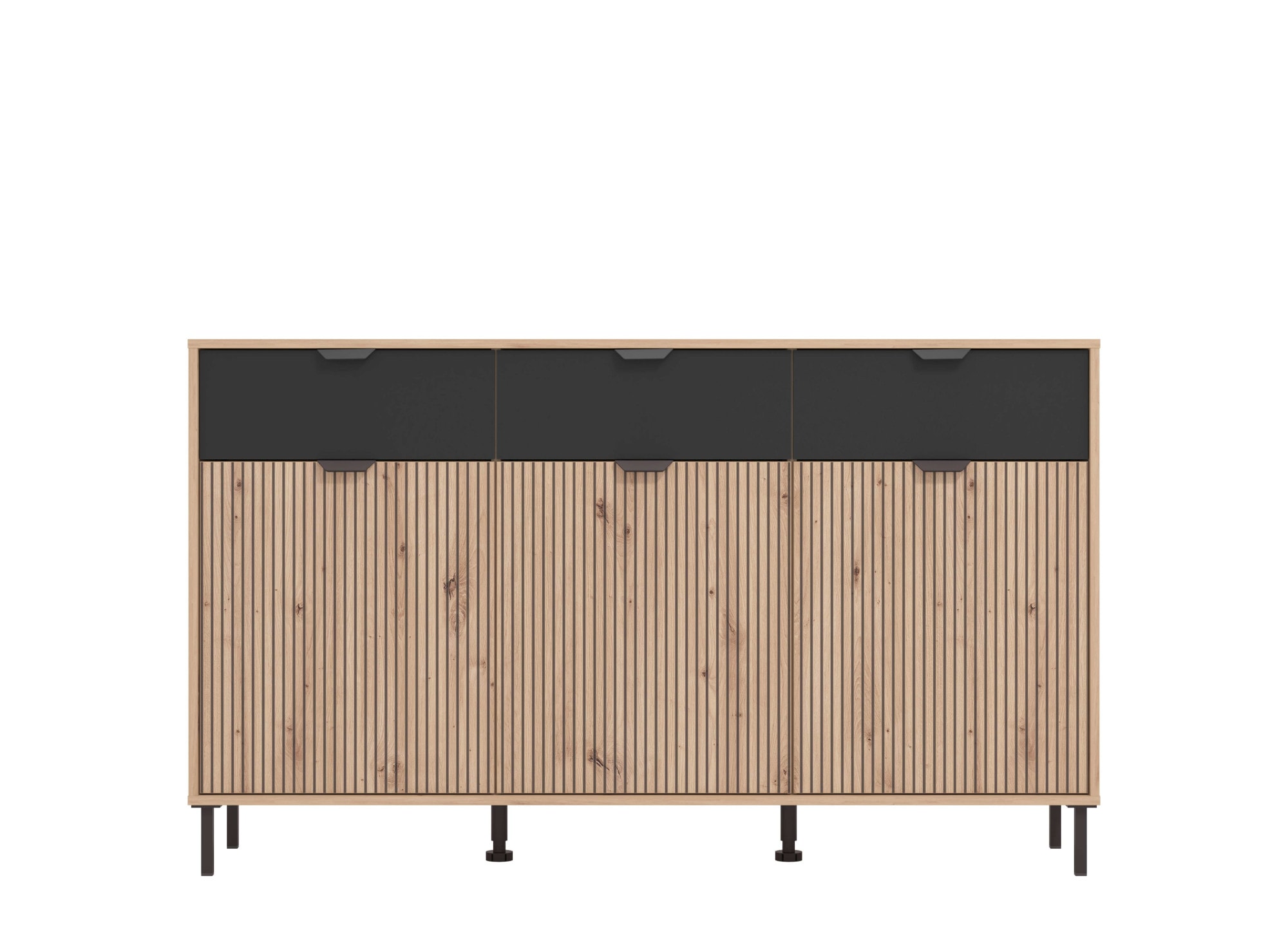 Home affaire Kommode »Mayenne Sideboard, Schubladenschrank, Kommode, Anrichte, Breite 157cm«, Wohnzimmermöbel, Schlafzimmermöbel, mit Drehtüren und drei Schubladen