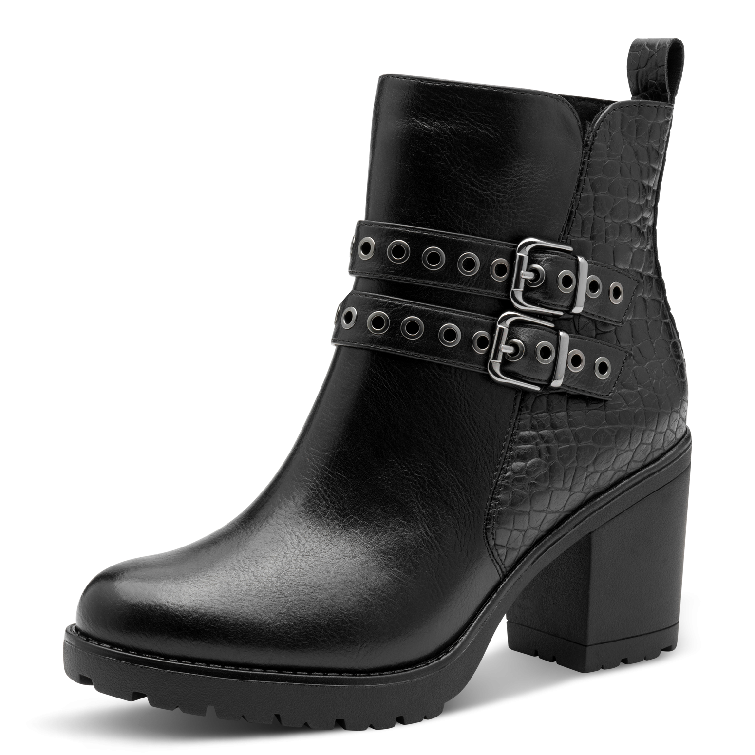 MARCO TOZZI Stiefelette, Blockabsatz, Ankleboots mit Zierschnallen und Ösen günstig online kaufen