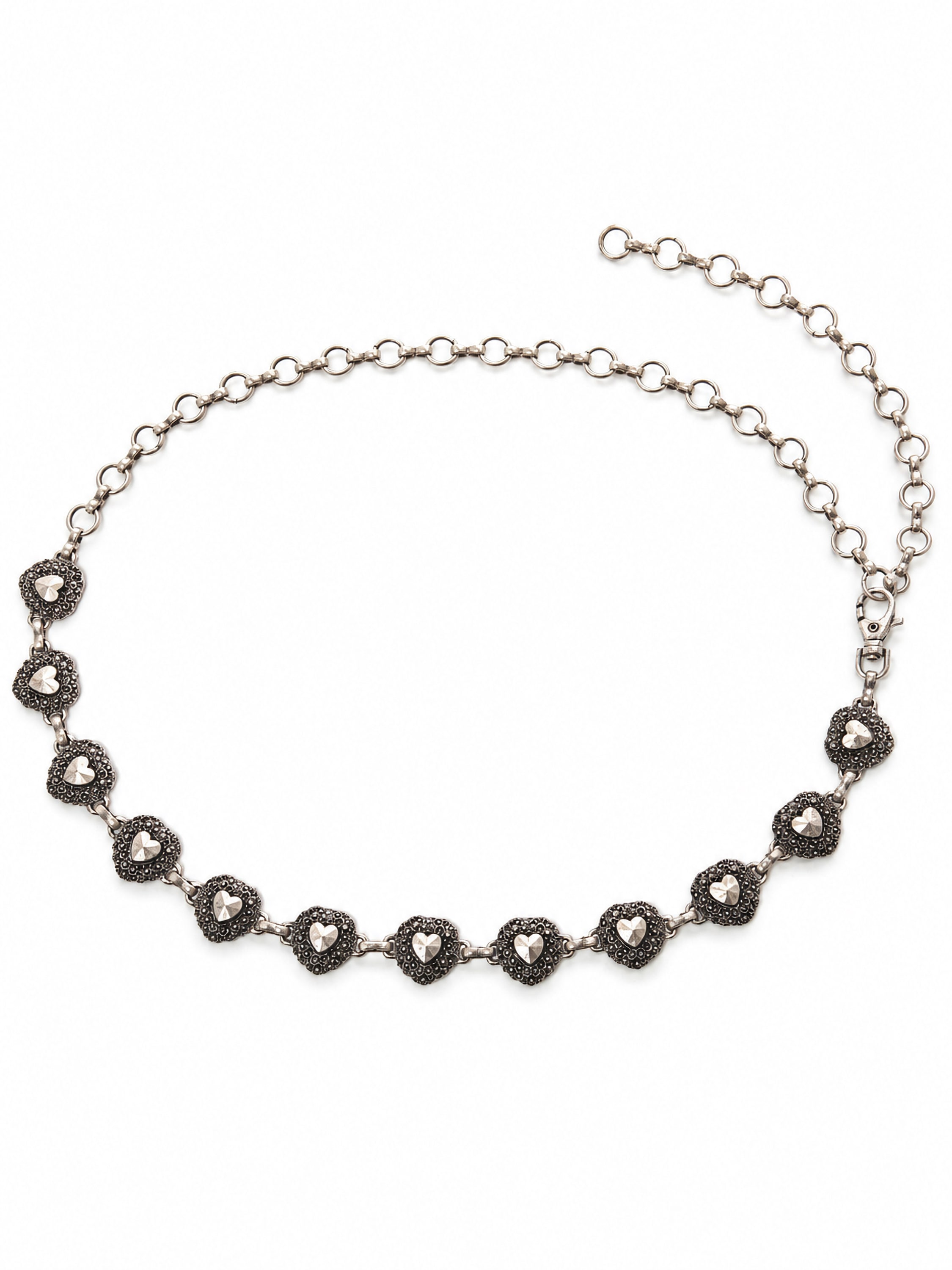 COLLEZIONE ALESSANDRO Kettengürtel "Frieda" mit Vintage Herzen in altsilber