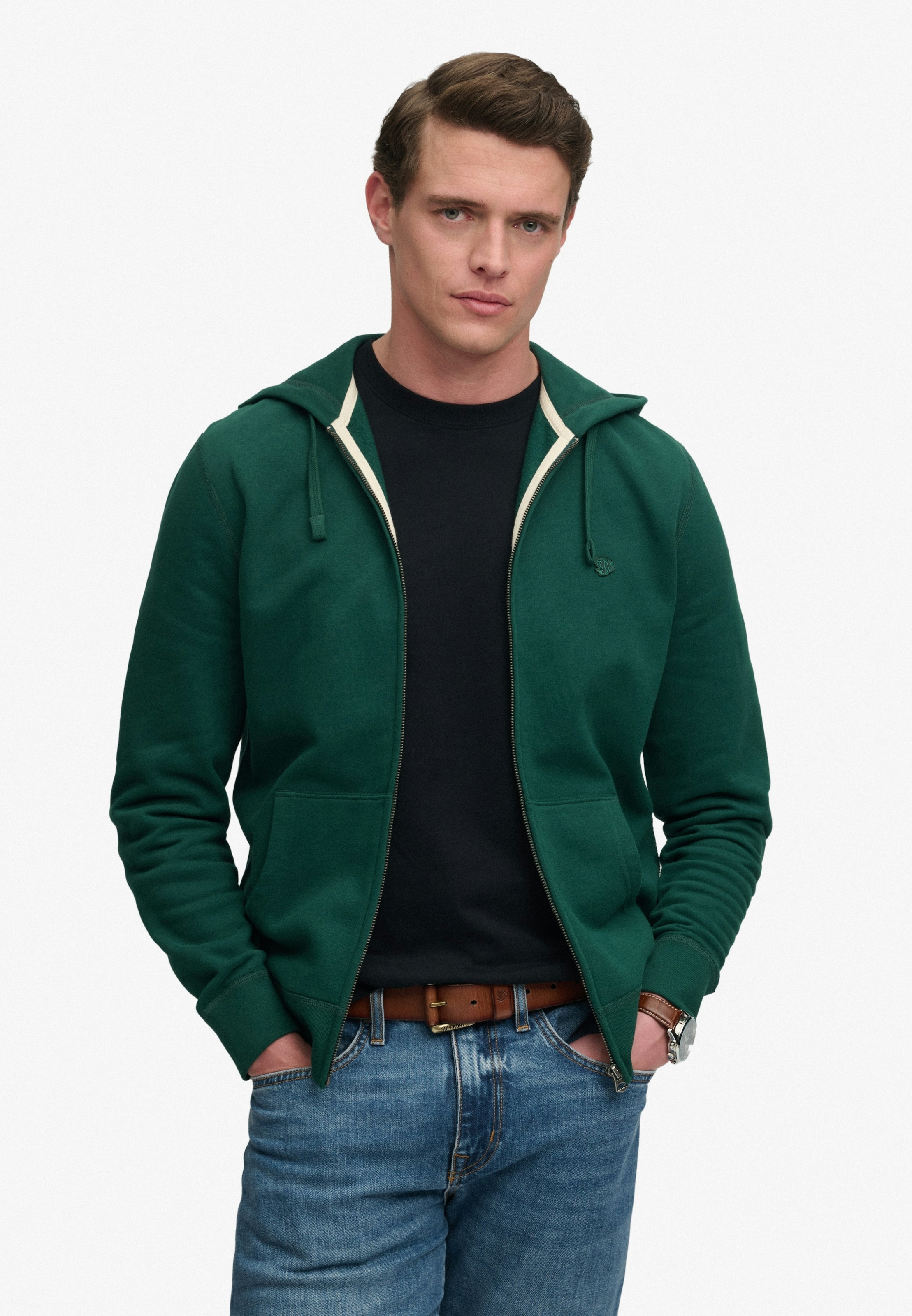 Superdry Kapuzensweatjacke »ESSENTIAL SDCO LOGO ZIPHOOD« Baumwollmischung, regular fit