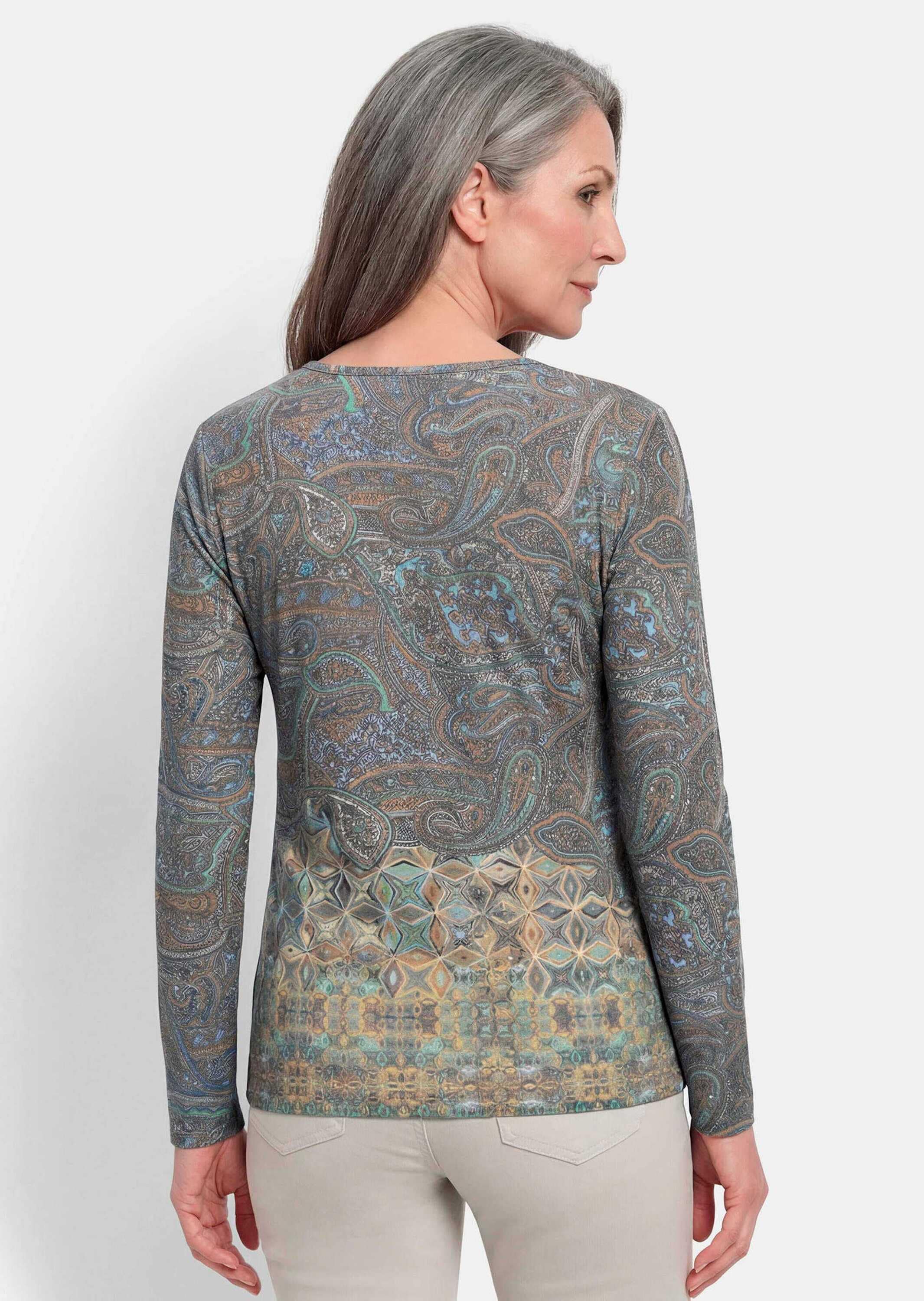 GOLDNER Langarmshirt »Jerseyshirt mit Paisley-Druck« stretchbequmer Jersey