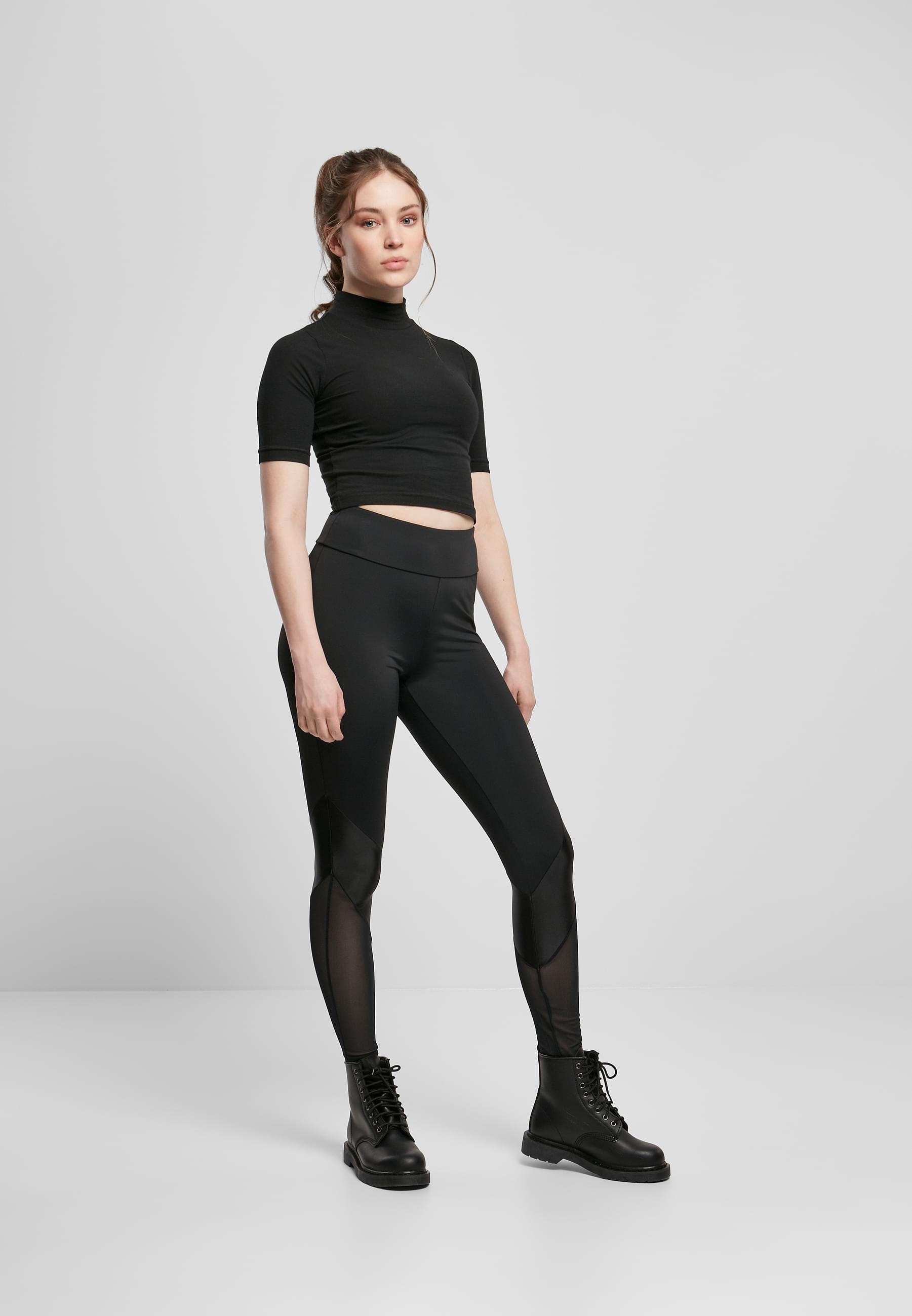 URBAN CLASSICS Leggings »Urban Classics Damen Ladies Highwaist Mixed Tech Leggings«, (1 tlg.)