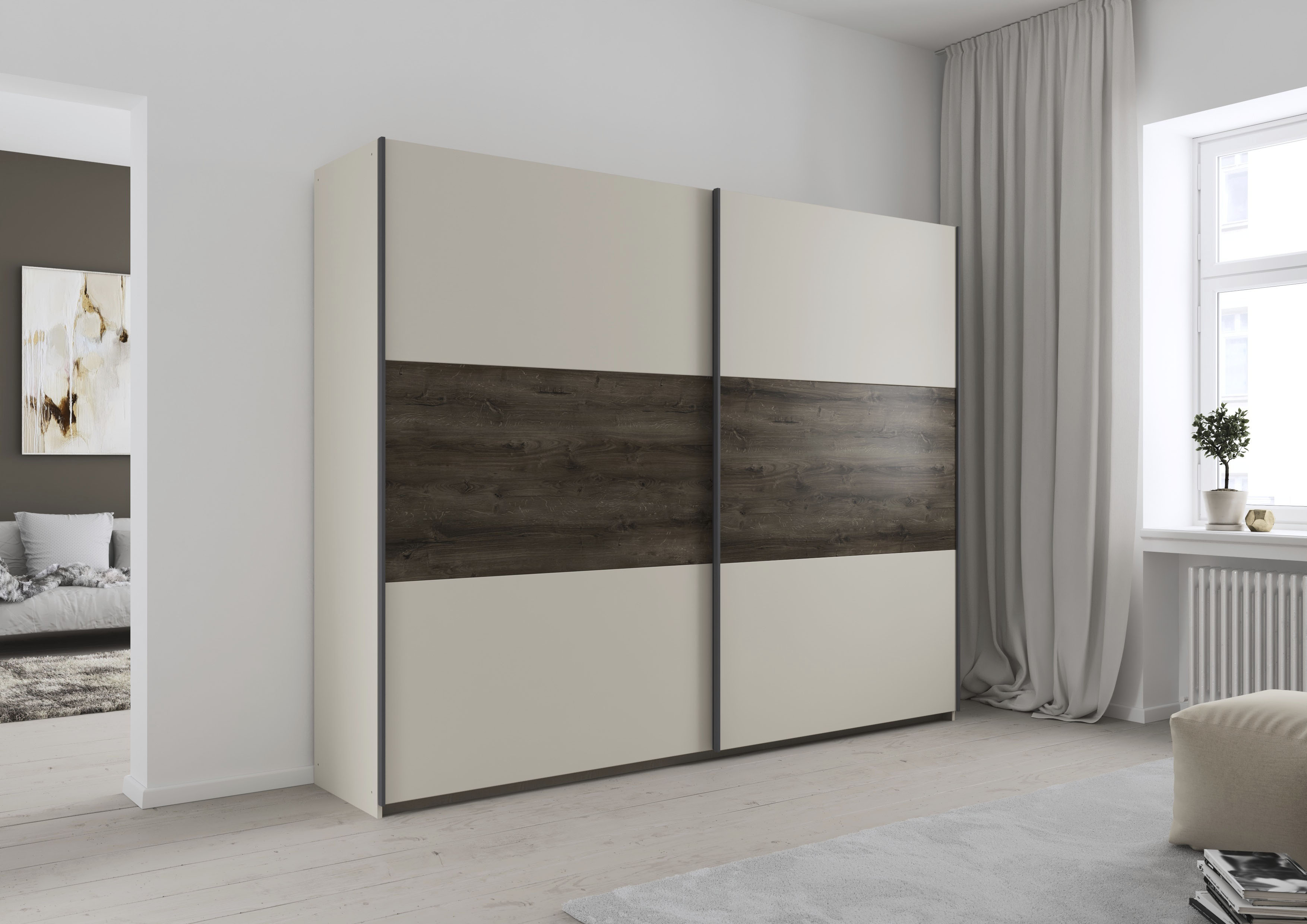 Thumbnail - rauch Schwebetürenschrank "Kleiderschrank Schrank Garderobe Schlafzimmerschrank SAJO" in 2 Breiten (218, 261 cm) optiona...
