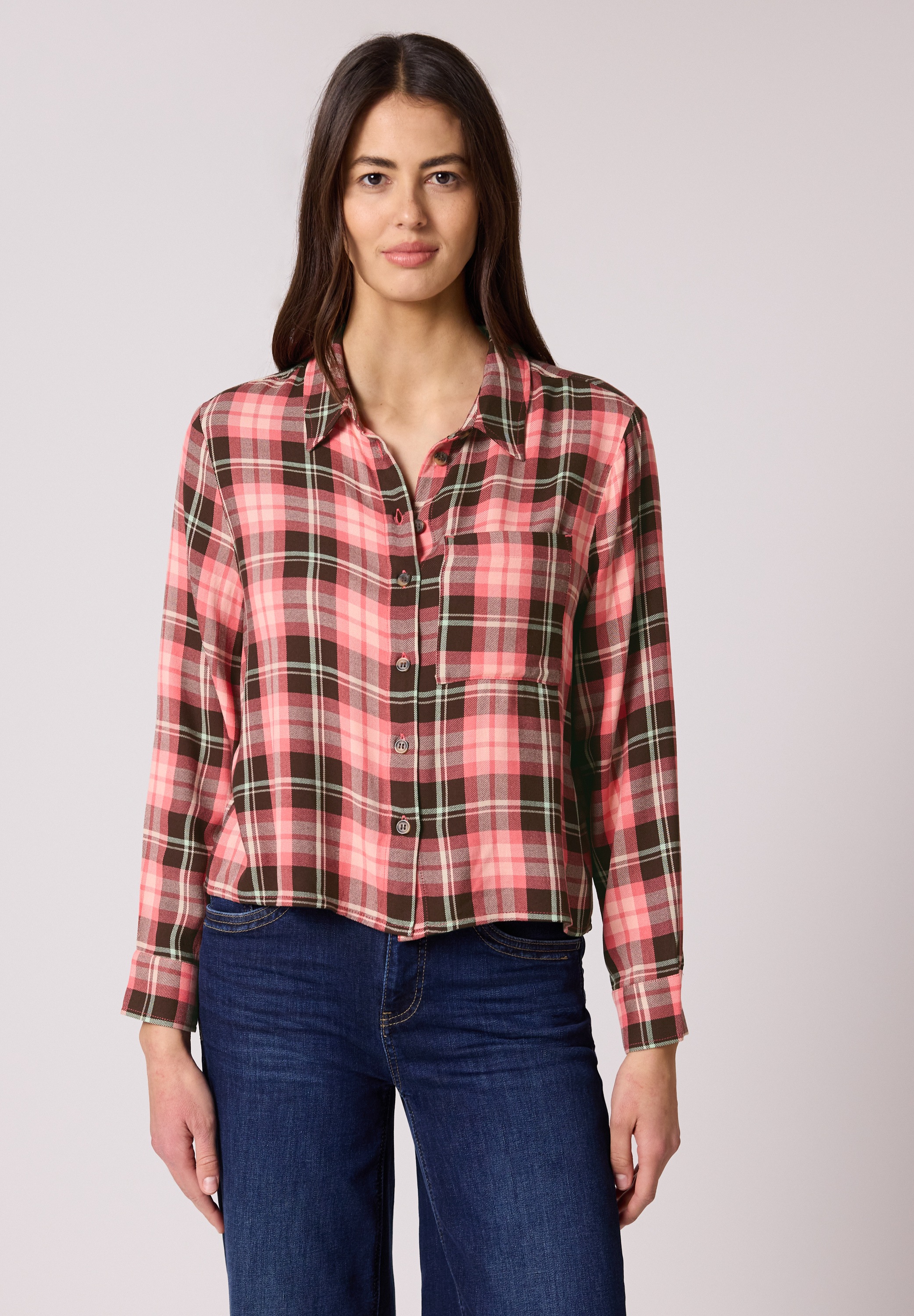 Street One Long Sleeve Blouse Striking Coral 44 4