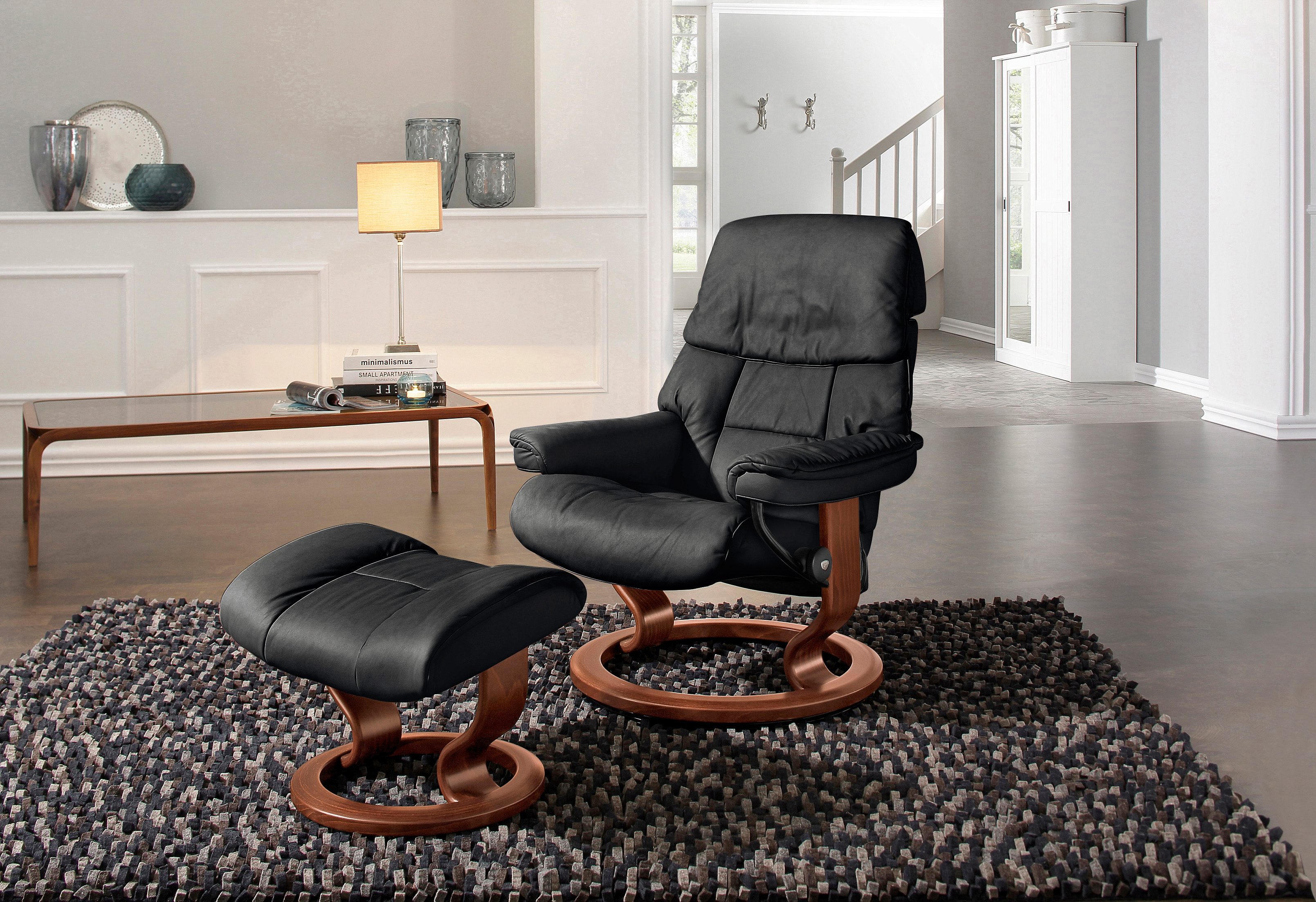 Thumbnail - Stressless Relaxsessel "Ruby", mit Classic Base, Größe S, Gestell Eiche, Wenge, Braun & Schwarz