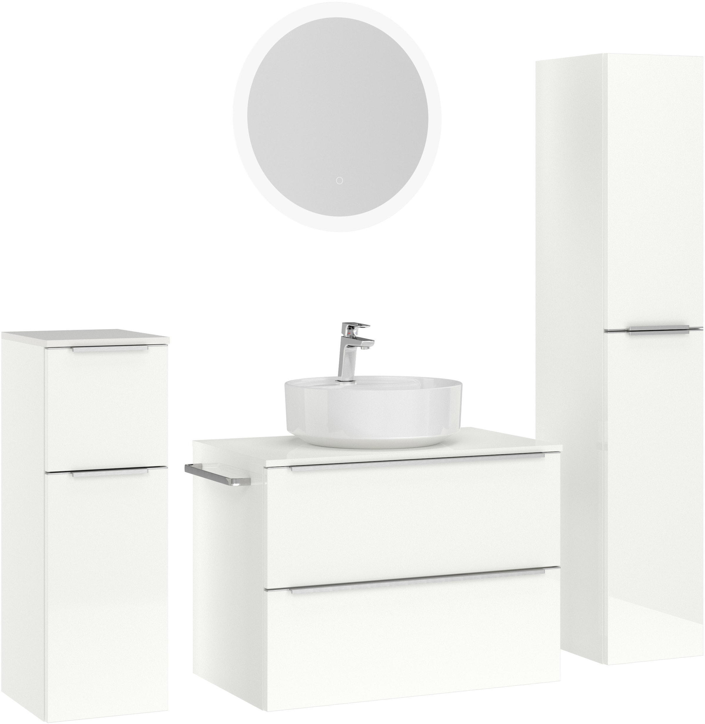 nobilia Badmöbel-Set "Alvene", (4 St., vormontiert, mit Soft-Close), Hochgl günstig online kaufen