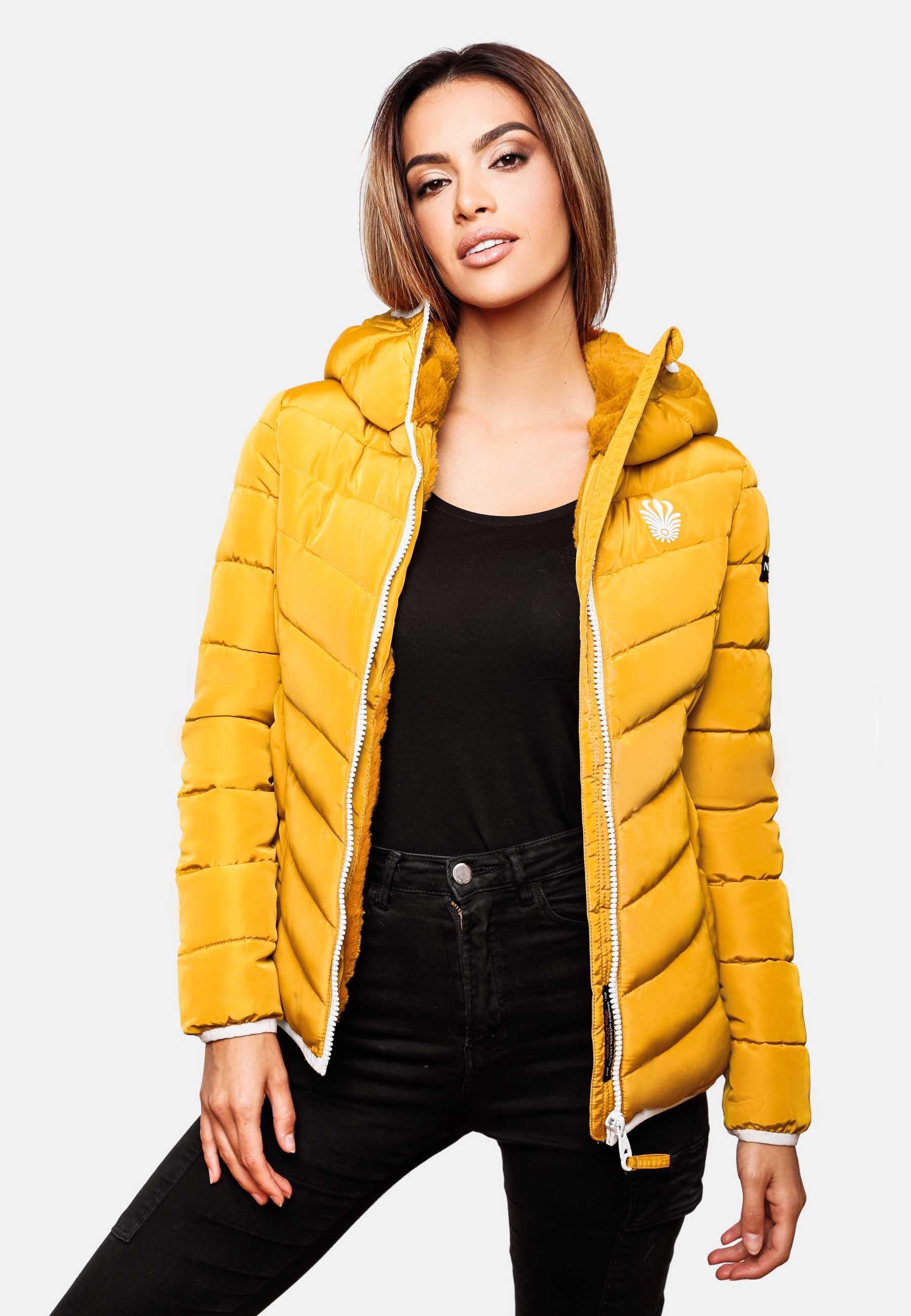 Navahoo Steppjacke »Elva«, mit Kapuze, stylische Damen Winterjacke mit Kapuze